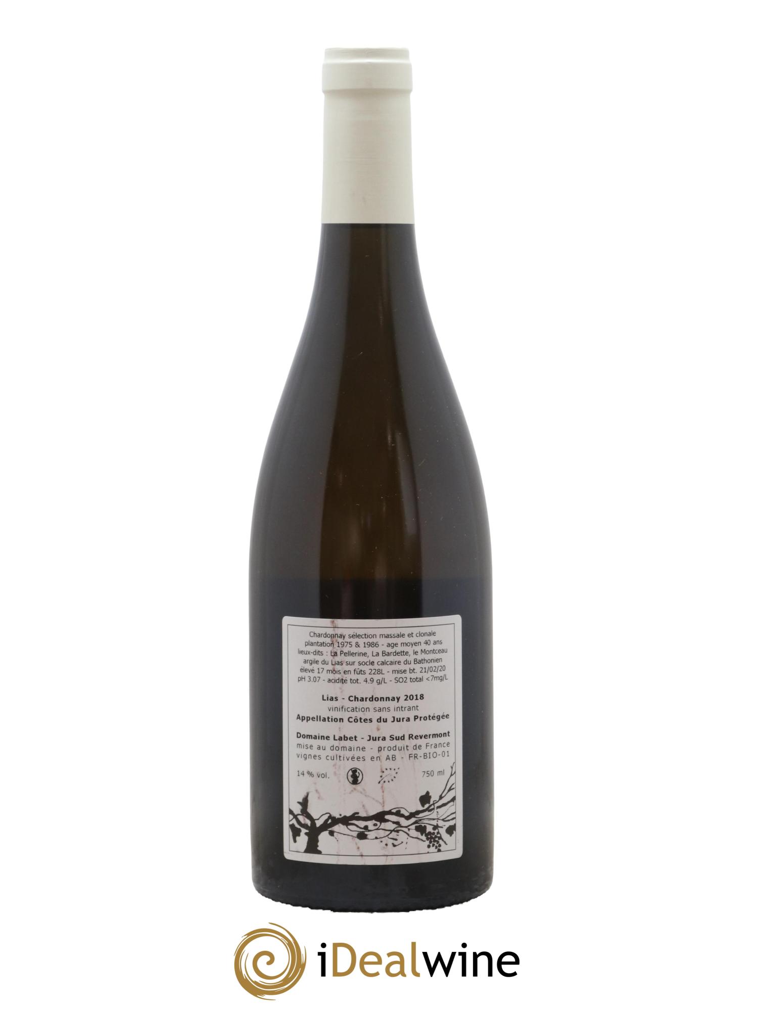 Côtes du Jura Chardonnay Lias Romain - Julien - Charline Labet 2018 - Lot de 1 bouteille - 1