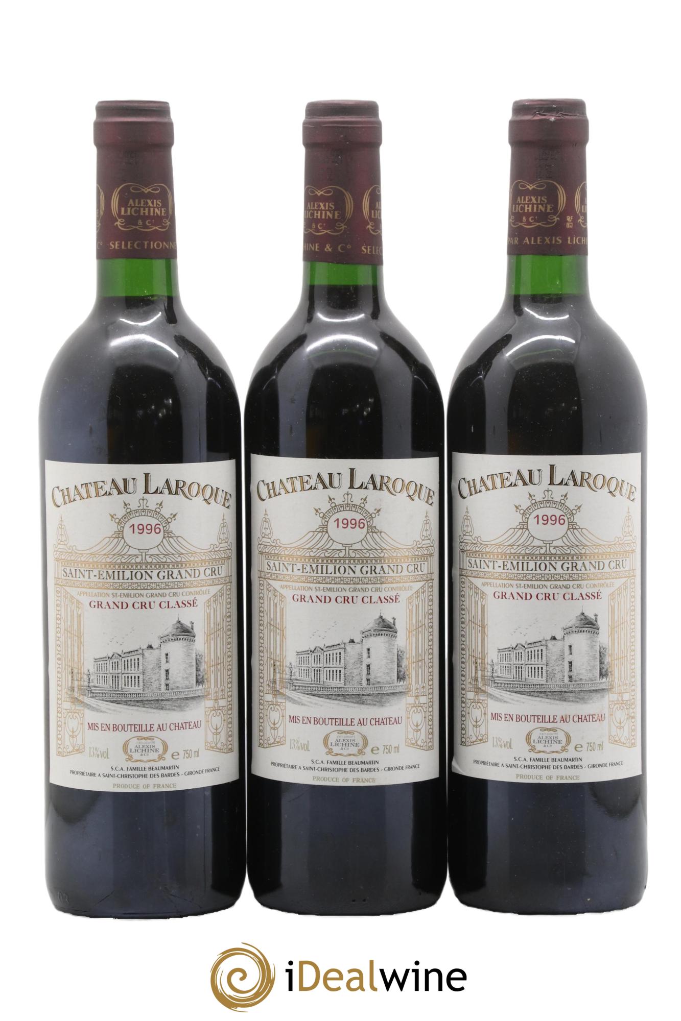 Château Laroque Grand Cru Classé 1996 - Lot of 3 bottles - 0