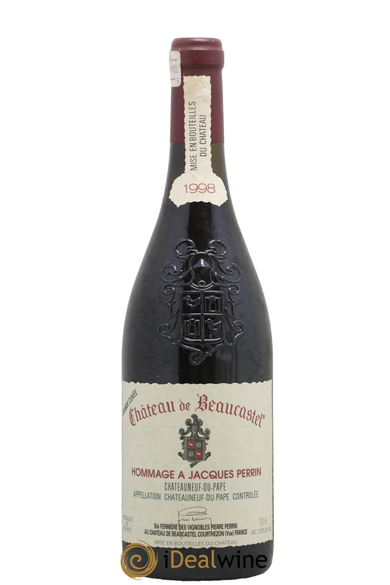 Châteauneuf-du-Pape Château de Beaucastel Hommage à Jacques Perrin Famille Perrin 1998 - Lot de 1 bouteille - 0
