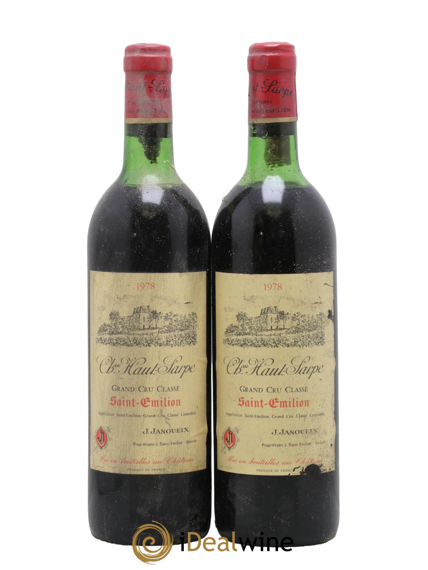 Château Haut Sarpe Grand Cru Classé 1978 - Lot de 2 bouteilles - 0