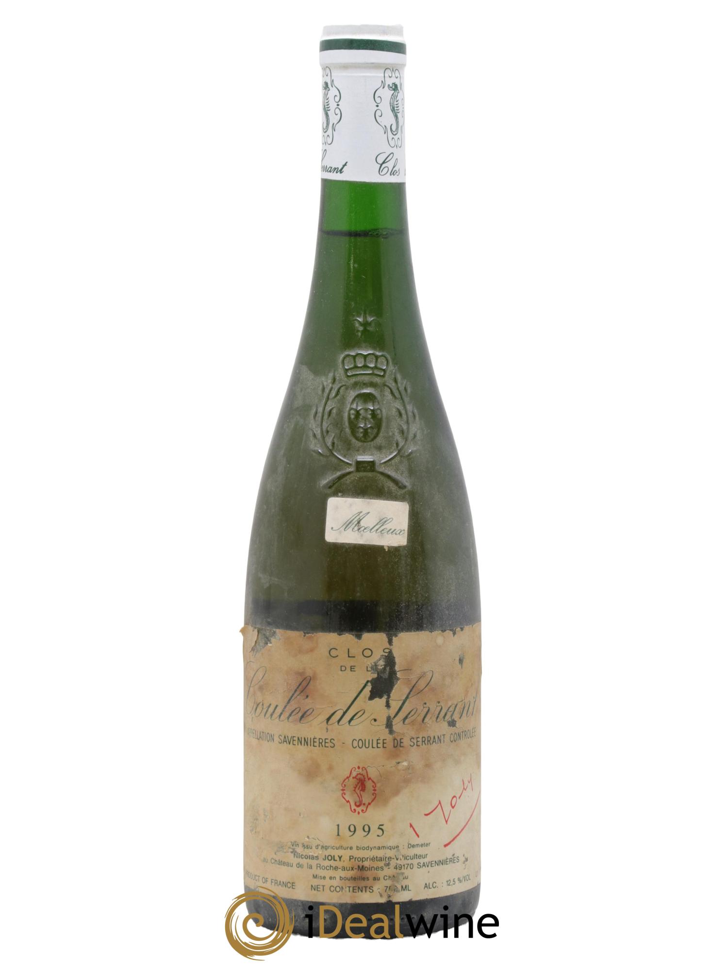 Savennières Clos de la Coulée de Serrant Moelleux Vignobles de la Coulée de Serrant - Nicolas Joly 1995 - Posten von 1 Flasche - 0