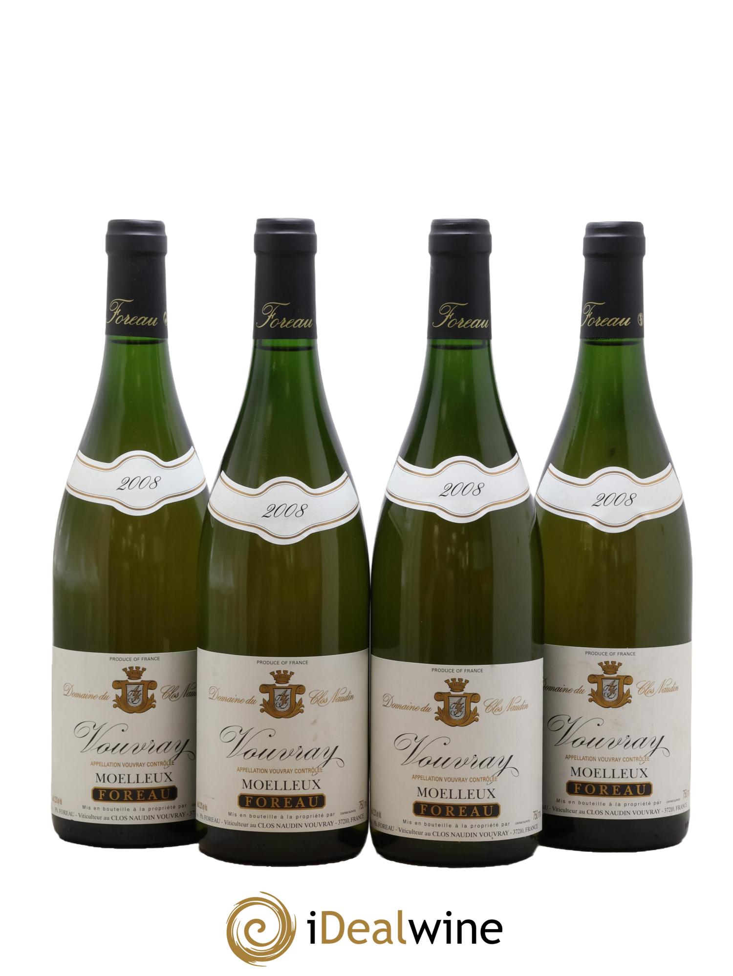 Vouvray Sec Clos Naudin - Philippe Foreau 2008 - Lotto di 4 bottiglie - 0