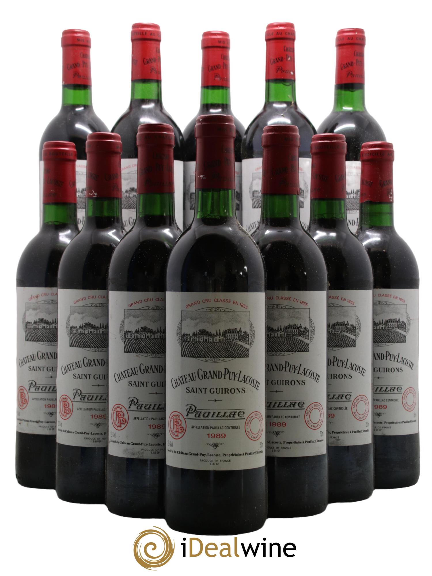 Château Grand Puy Lacoste 5ème Grand Cru Classé 1989 - Lot de 12 bouteilles - 0