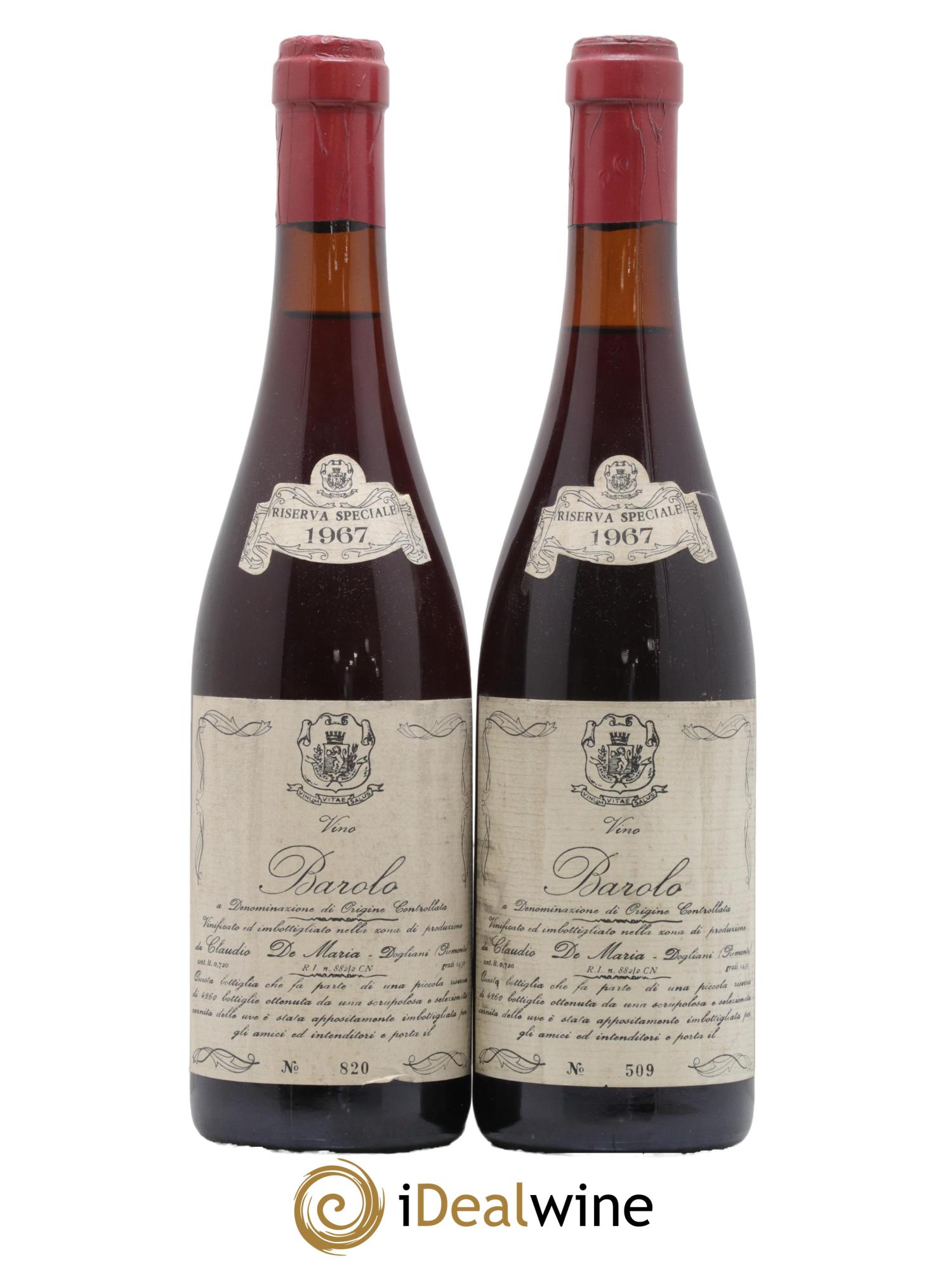Barolo Riserva Speciale De Maria Dogliani 1967 - Posten von 2 Flaschen - 0