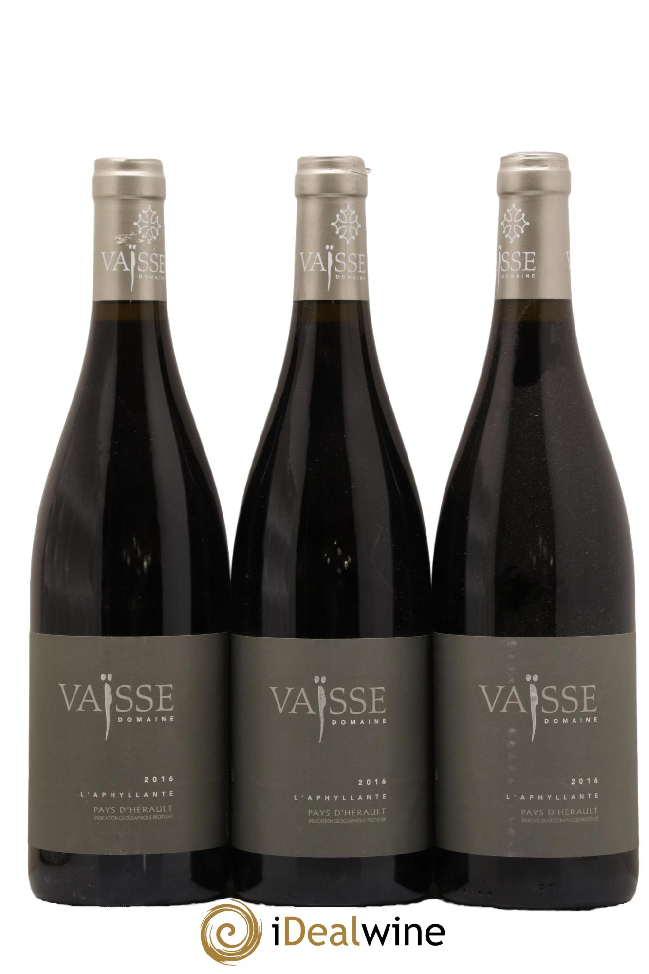 Pays d'Hérault L'Aphyllante Vaisse (Domaine) 2016 - Lot de 3 bouteilles - 0