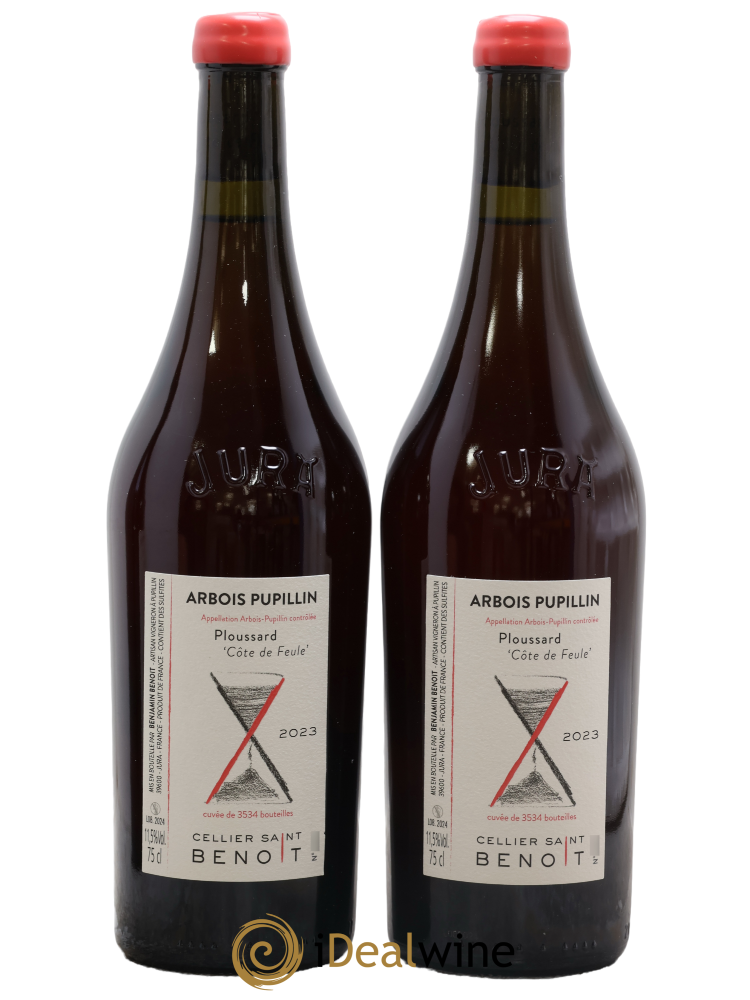 Arbois-Pupillin Ploussard Côte de Feule Cellier Saint Benoît 2023 - Lot of 2 bottles - 0