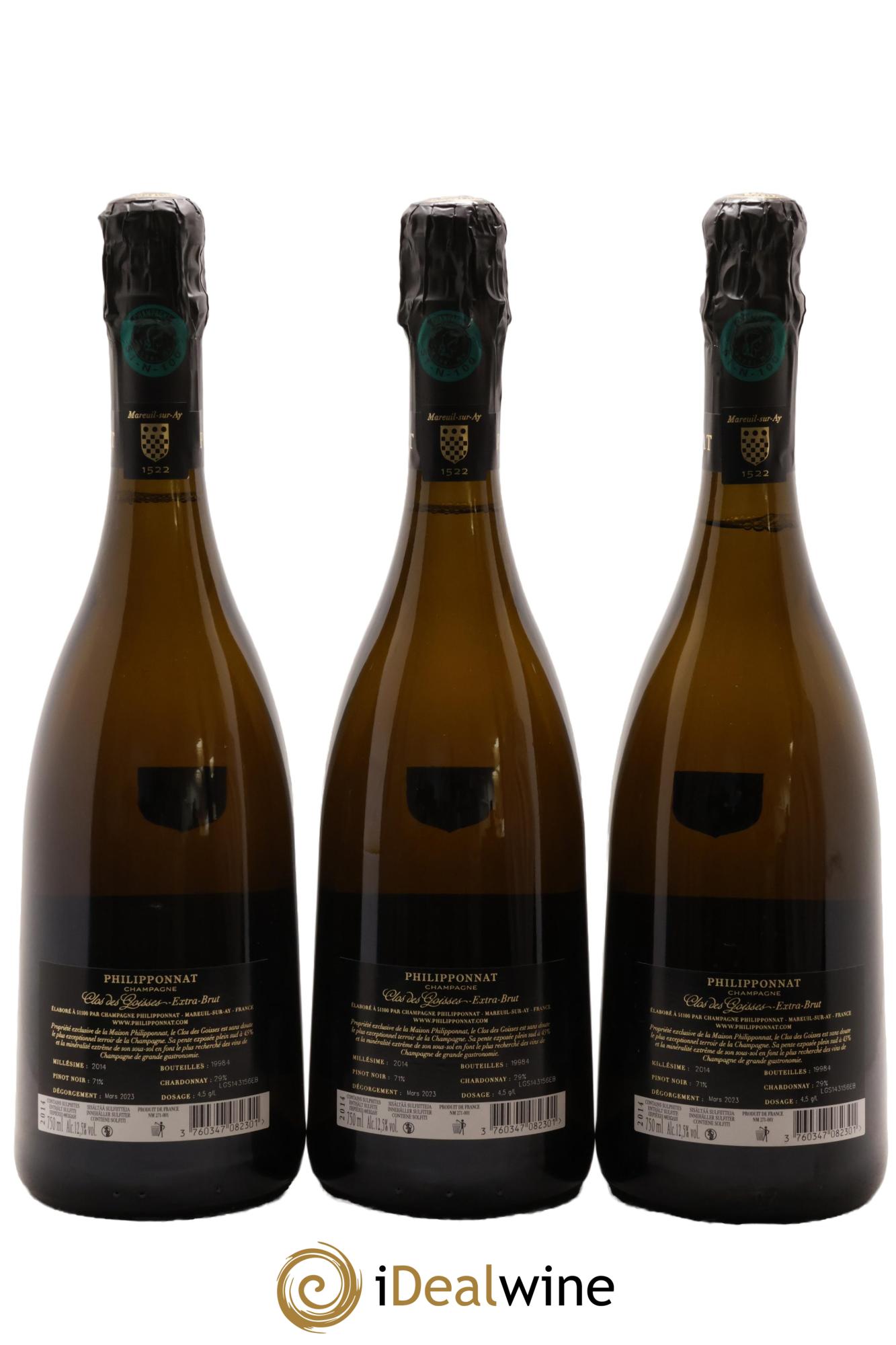 Clos des Goisses Philipponnat 2014 - Lot de 3 bouteilles - 1