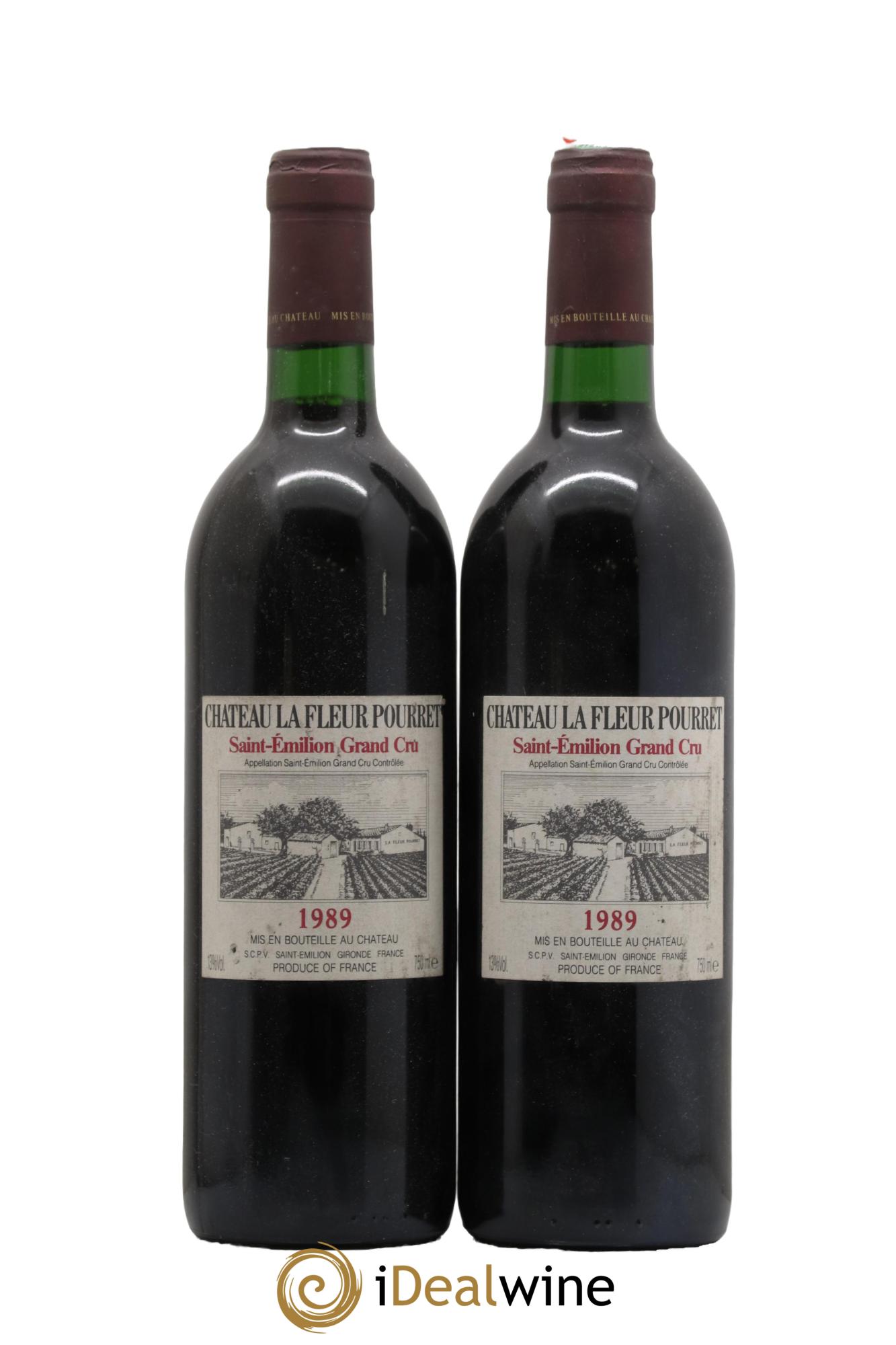 Saint-Émilion Grand Cru Chateau La Fleur Pourret 1989 - Lot de 2 bouteilles - 0