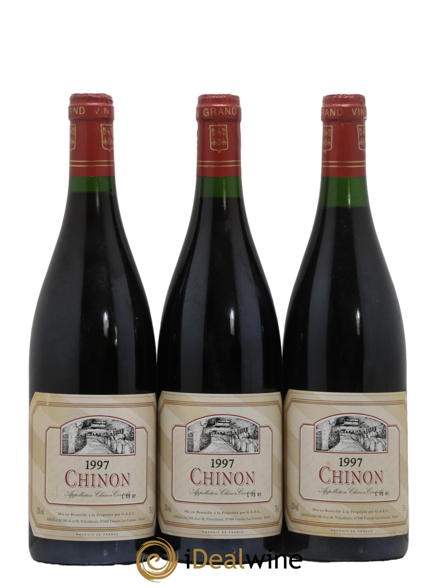 Chinon Domaine Angelliaume 1997 - Lot de 3 bouteilles - 0