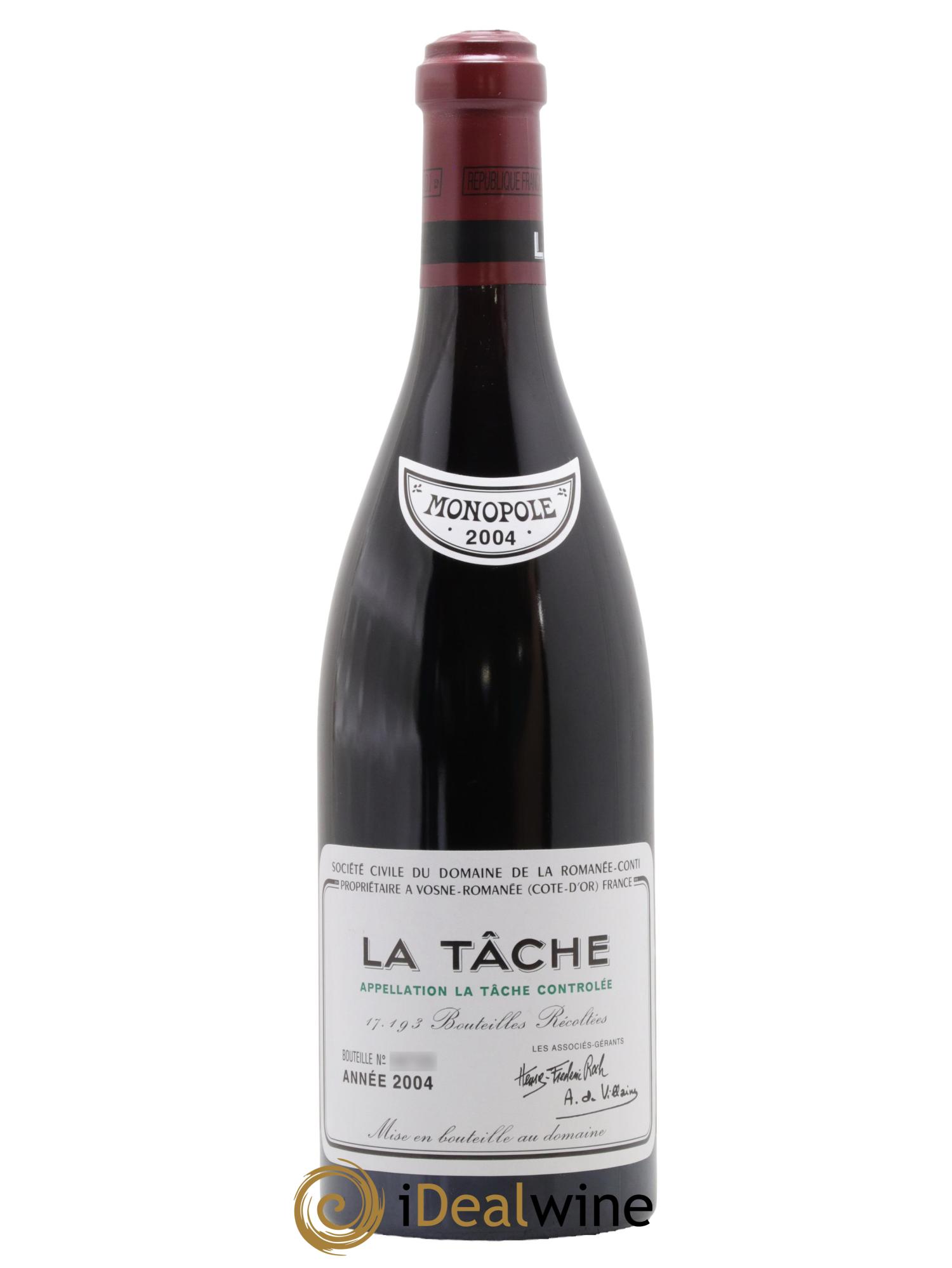 La Tâche Grand Cru Domaine de la Romanée-Conti 2004 - Lot of 1 bottle - 0