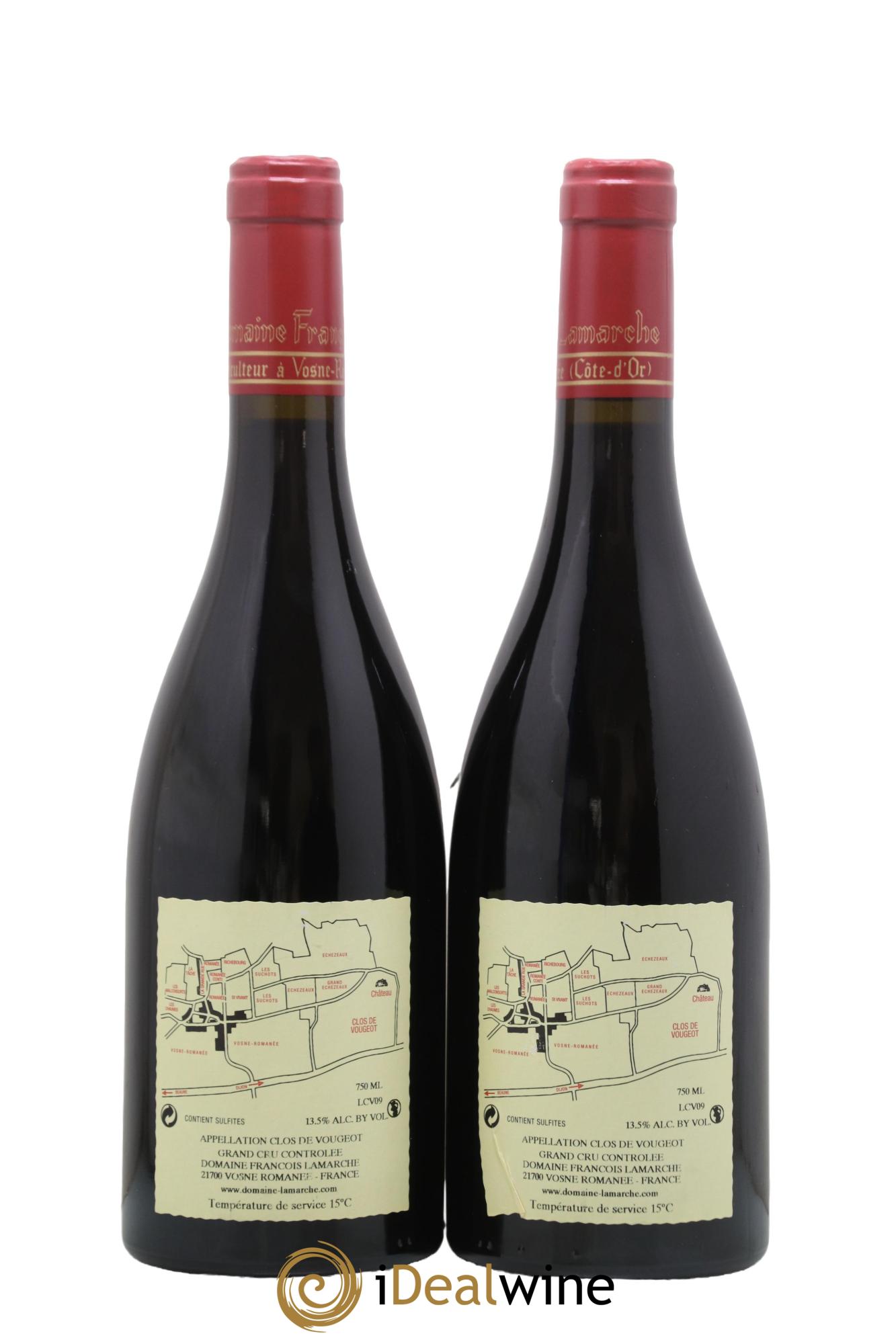 Clos de Vougeot Grand Cru Lamarche (Domaine) 2009 - Lotto di 2 bottiglie - 1