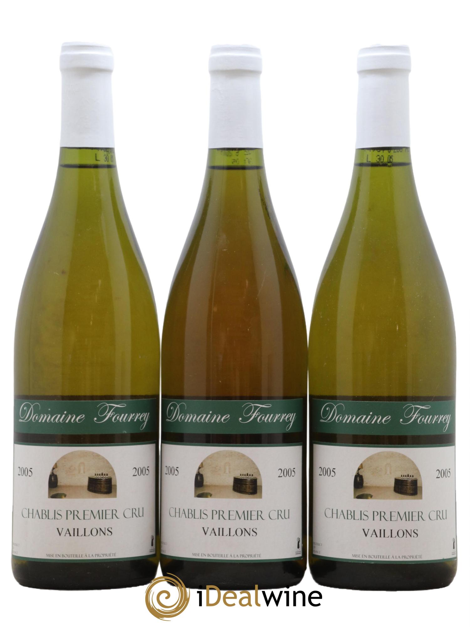 Chablis 1er Cru Vaillons Domaine Fourrey 2005 - Lot de 3 bouteilles - 0