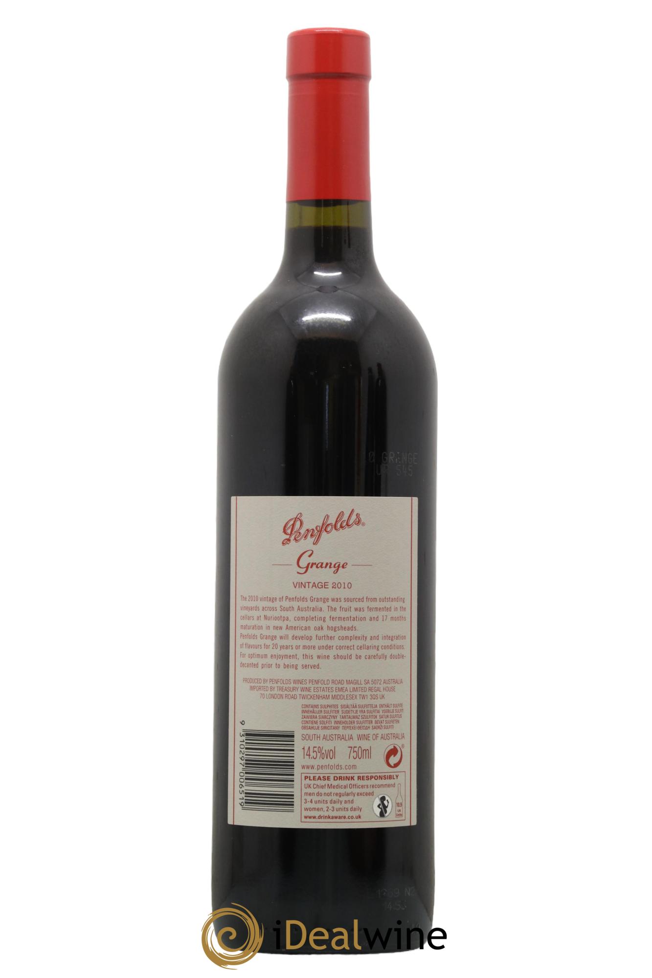 South Australia Penfolds Wines Grange 2010 - Posten von 1 Flasche - 1