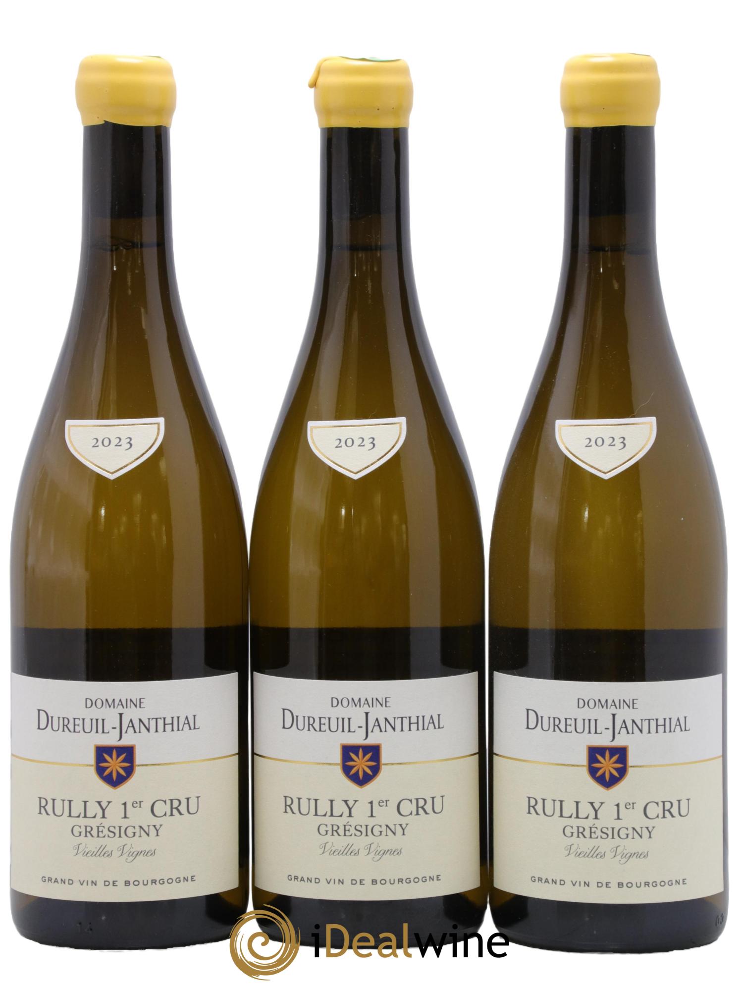 Rully 1er Cru Grésigny Vieilles Vignes Vincent Dureuil-Janthial 2023 - Lot de 3 bouteilles - 0