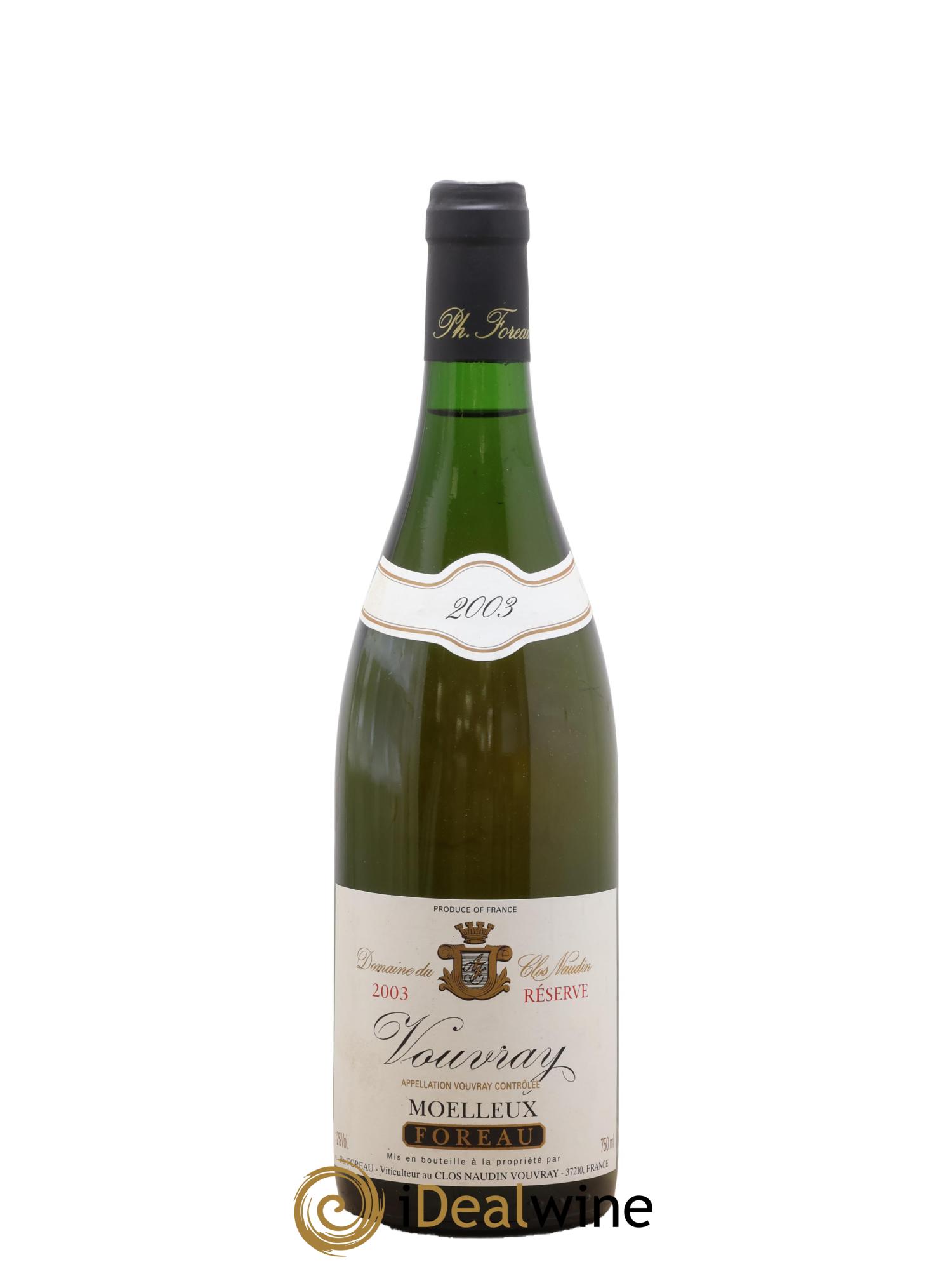 Vouvray Moelleux Réserve Clos Naudin - Philippe Foreau 2003 - Lotto di 1 bottiglia - 0