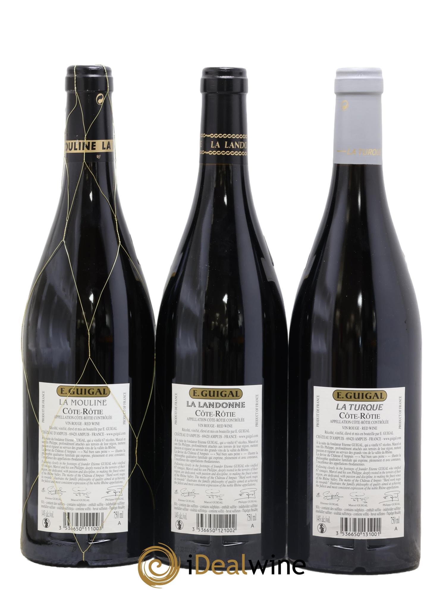 Côte-Rôtie Guigal Trilogie La Turque - La Landonne - La Mouline 2017 - Lot de 1 bouteille - 1