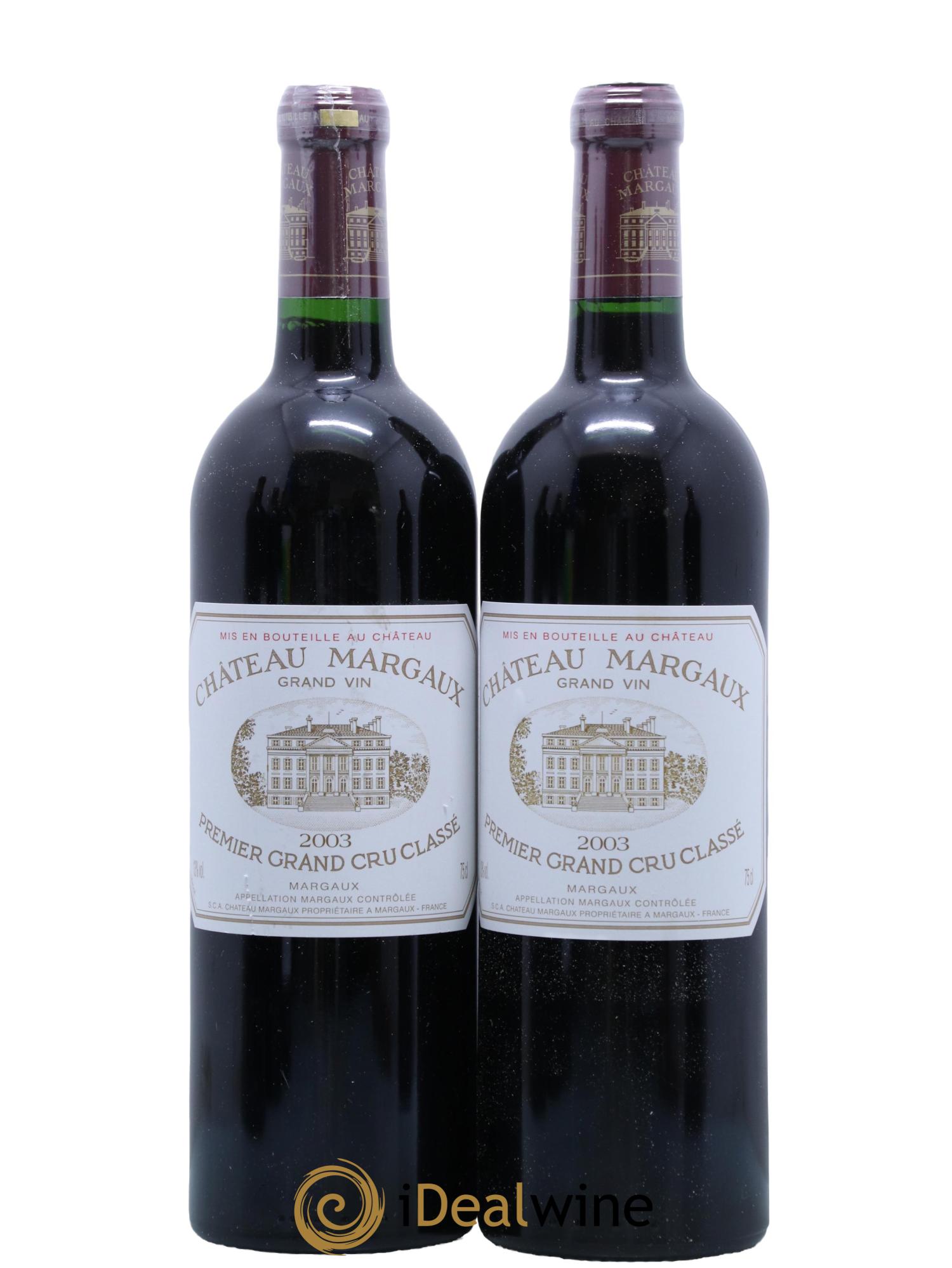 Château Margaux 1er Grand Cru Classé 2003 - Lot de 2 bouteilles - 0