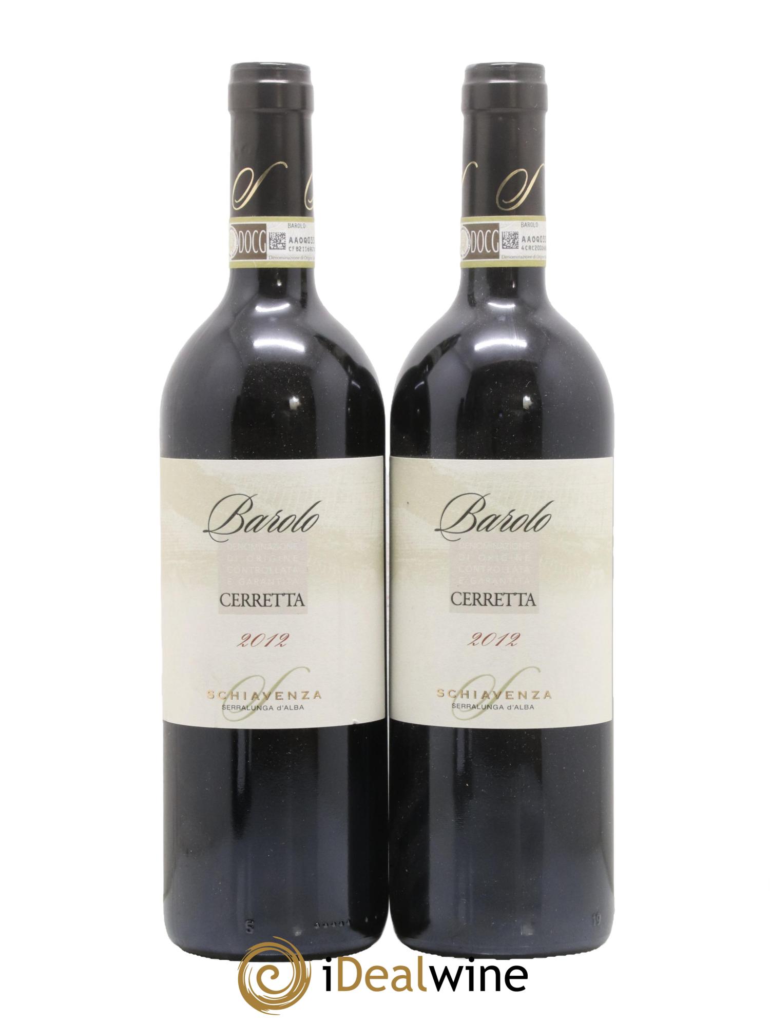 Barolo Cerretta Schiavenza 2012 - Lot de 2 bouteilles - 0