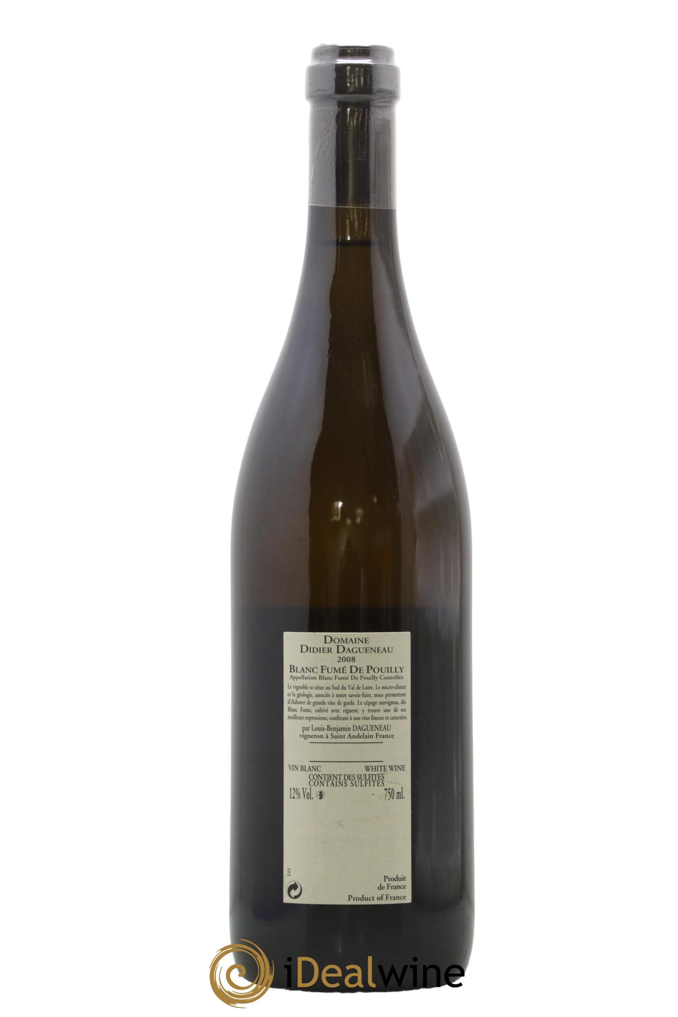 Pouilly-Fumé Blanc Fumé de Pouilly Dagueneau (Domaine Didier - Louis-Benjamin) 2008 - Lotto di 1 bottiglia - 1