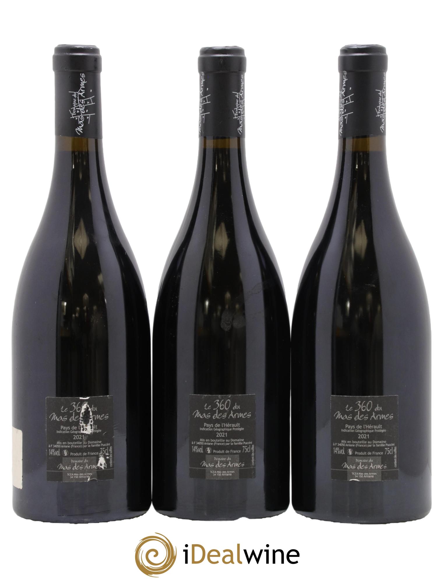 Pays d'Hérault Cuvée 360 Mas des Armes 2021 - Lot of 3 bottles - 1