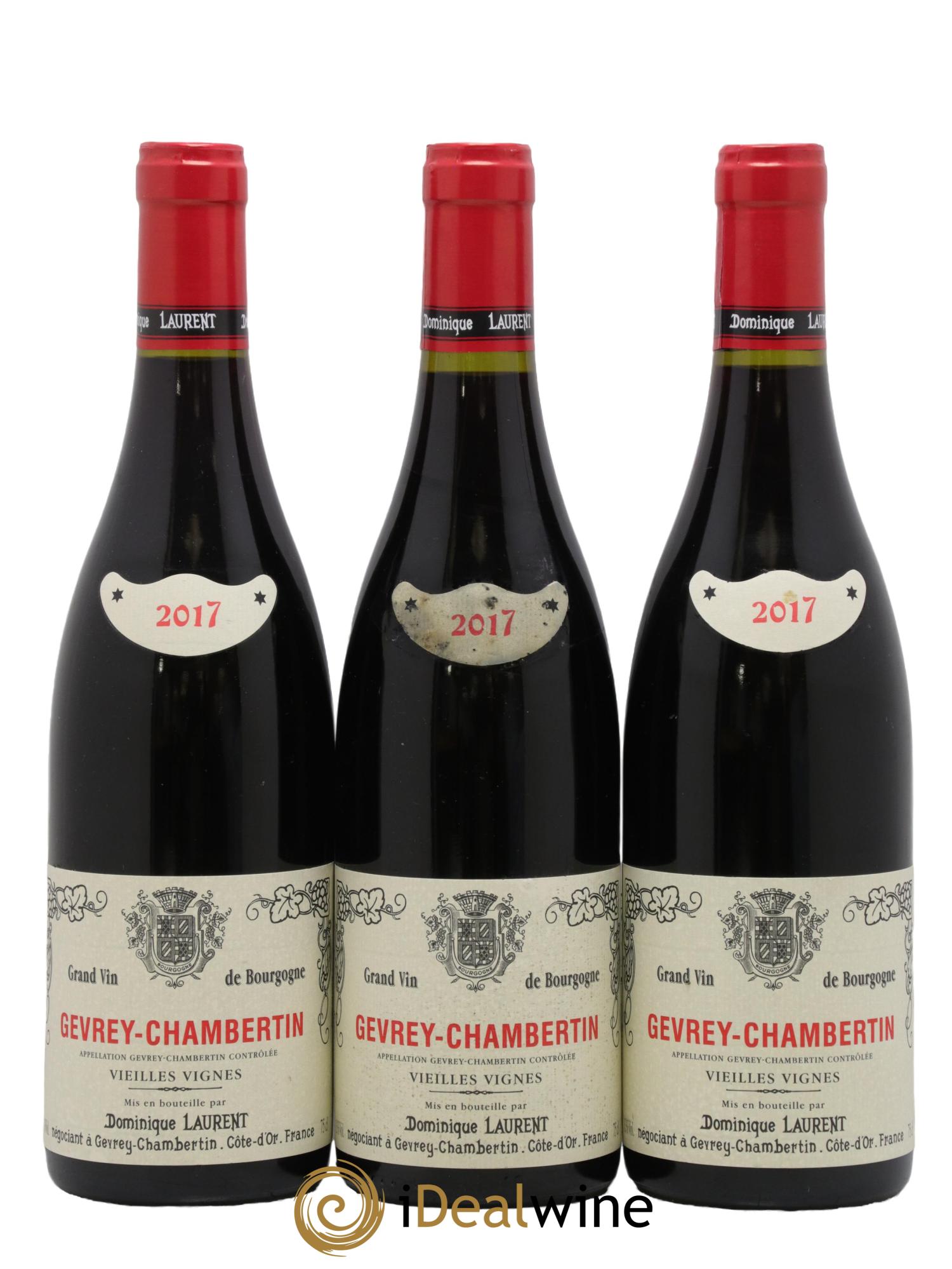 Gevrey-Chambertin Vieilles vignes Dominique Laurent 2017 - Lotto di 3 bottiglie - 0