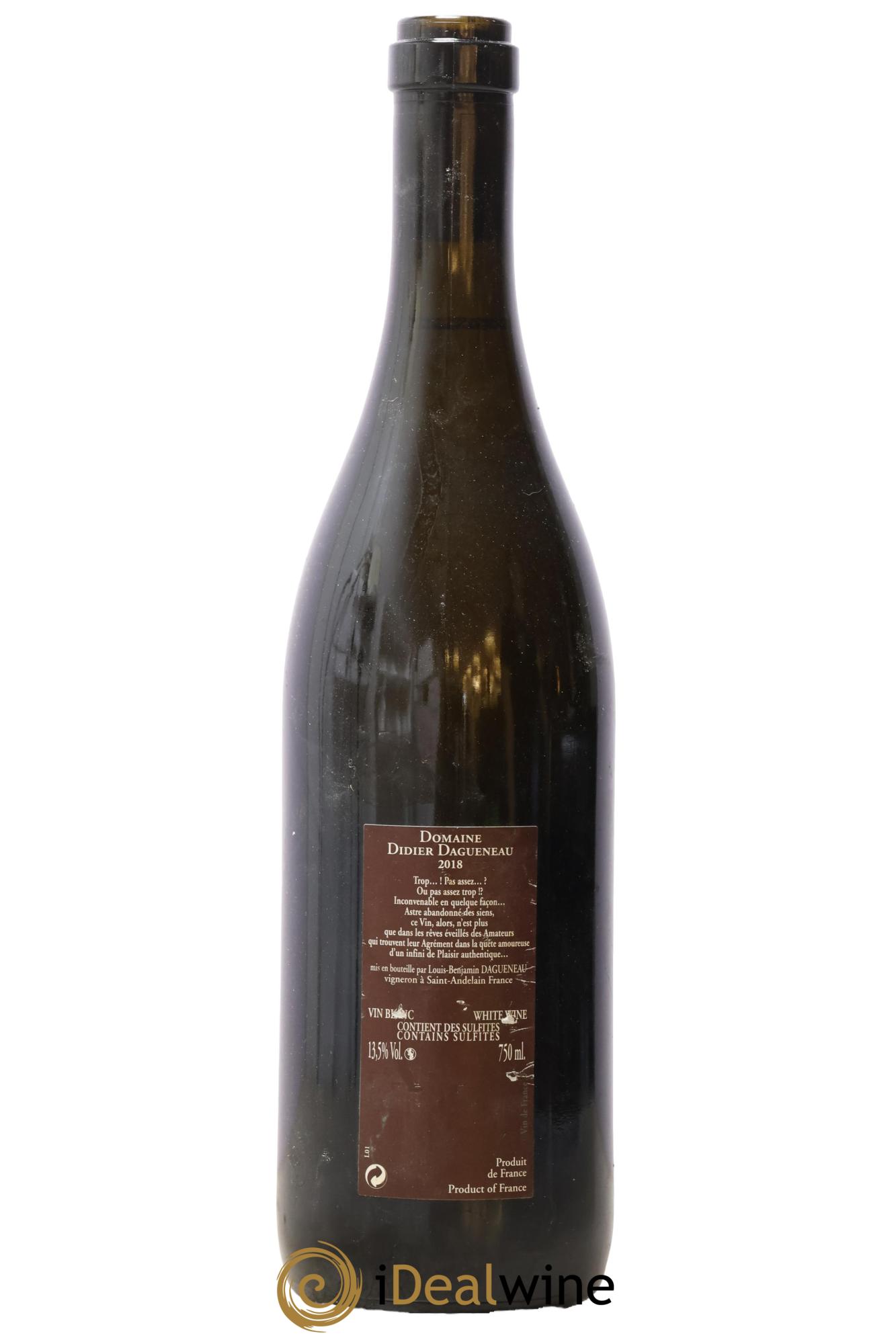 Vin de France (anciennement Pouilly-Fumé) Pur Sang Dagueneau (Domaine Didier - Louis-Benjamin) 2018 - Lot de 1 bouteille - 1