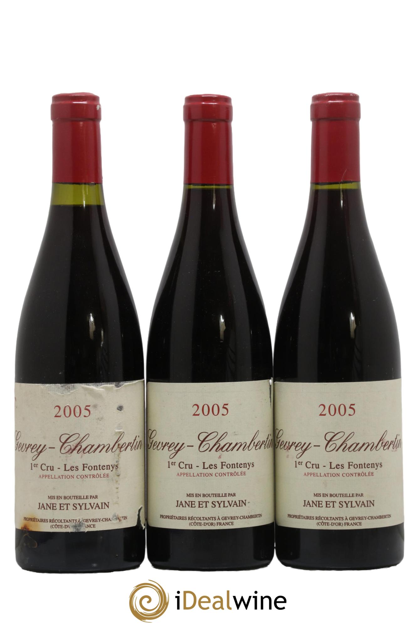 Gevrey-Chambertin 1er Cru Les Fontenys Domaine Jane et Sylvain 2005 - Lot de 3 bouteilles - 0