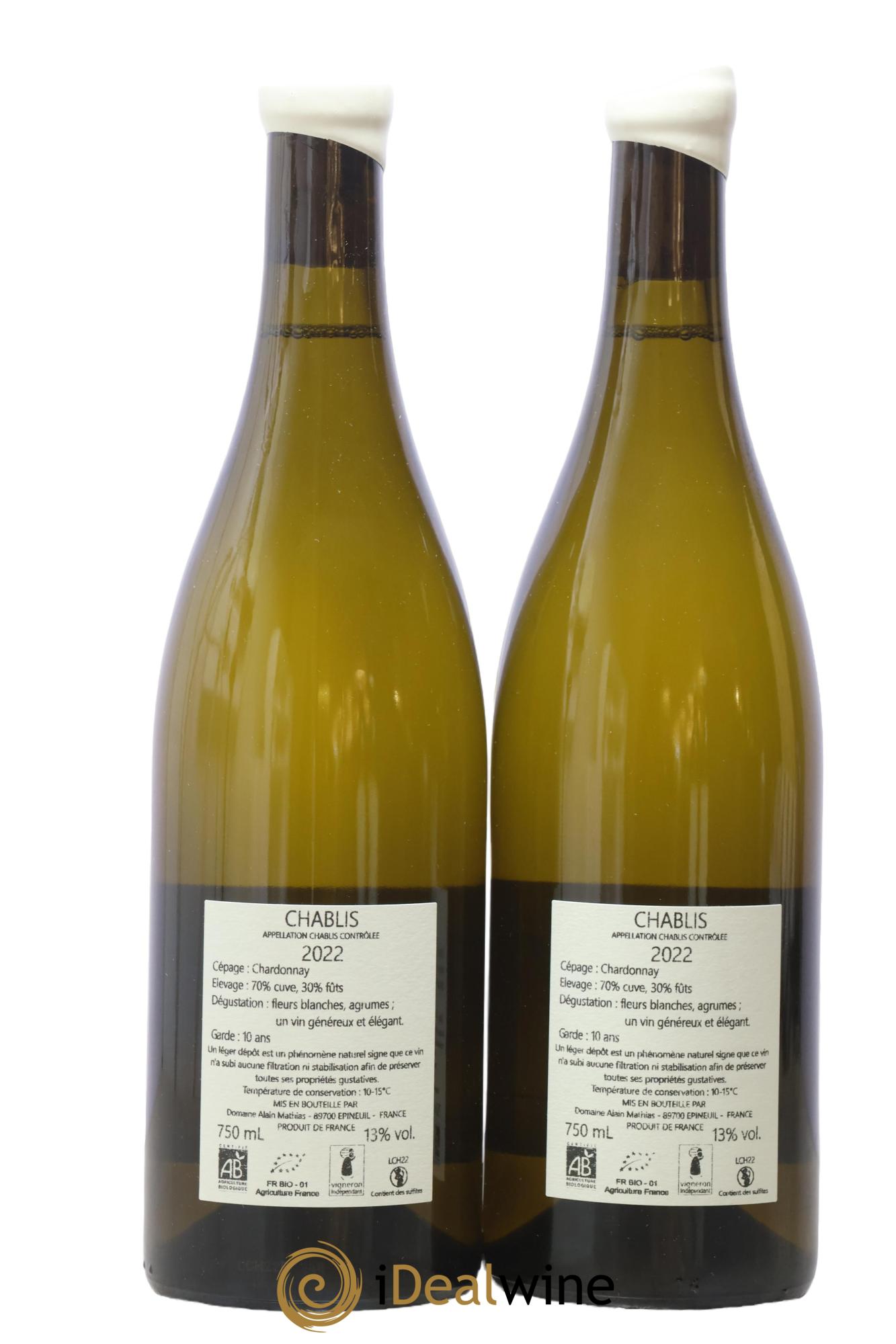 Chablis Alain Mathias 2022 - Lotto di 2 bottiglie - 1