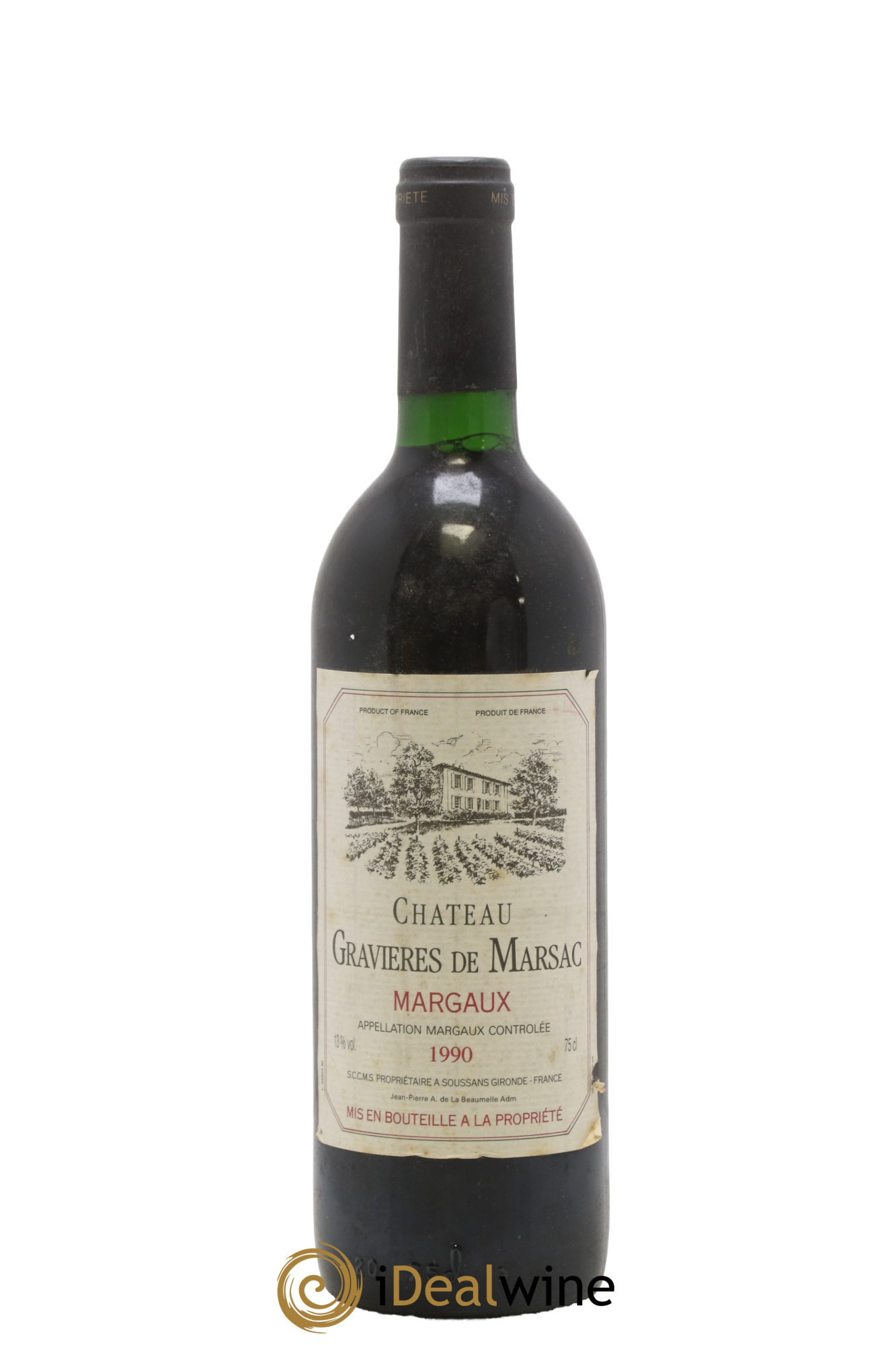 Margaux Les Gravières de Marsac 1990 - Lot de 1 bouteille - 0