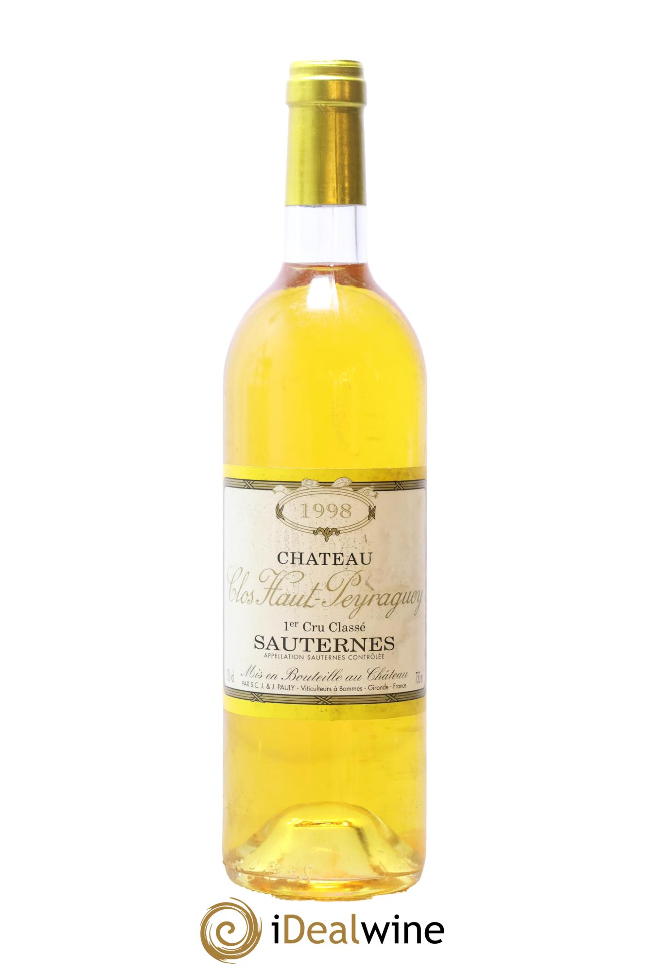 Clos Haut-Peyraguey 1er Grand Cru Classé 1998 - Lot de 1 bouteille - 0