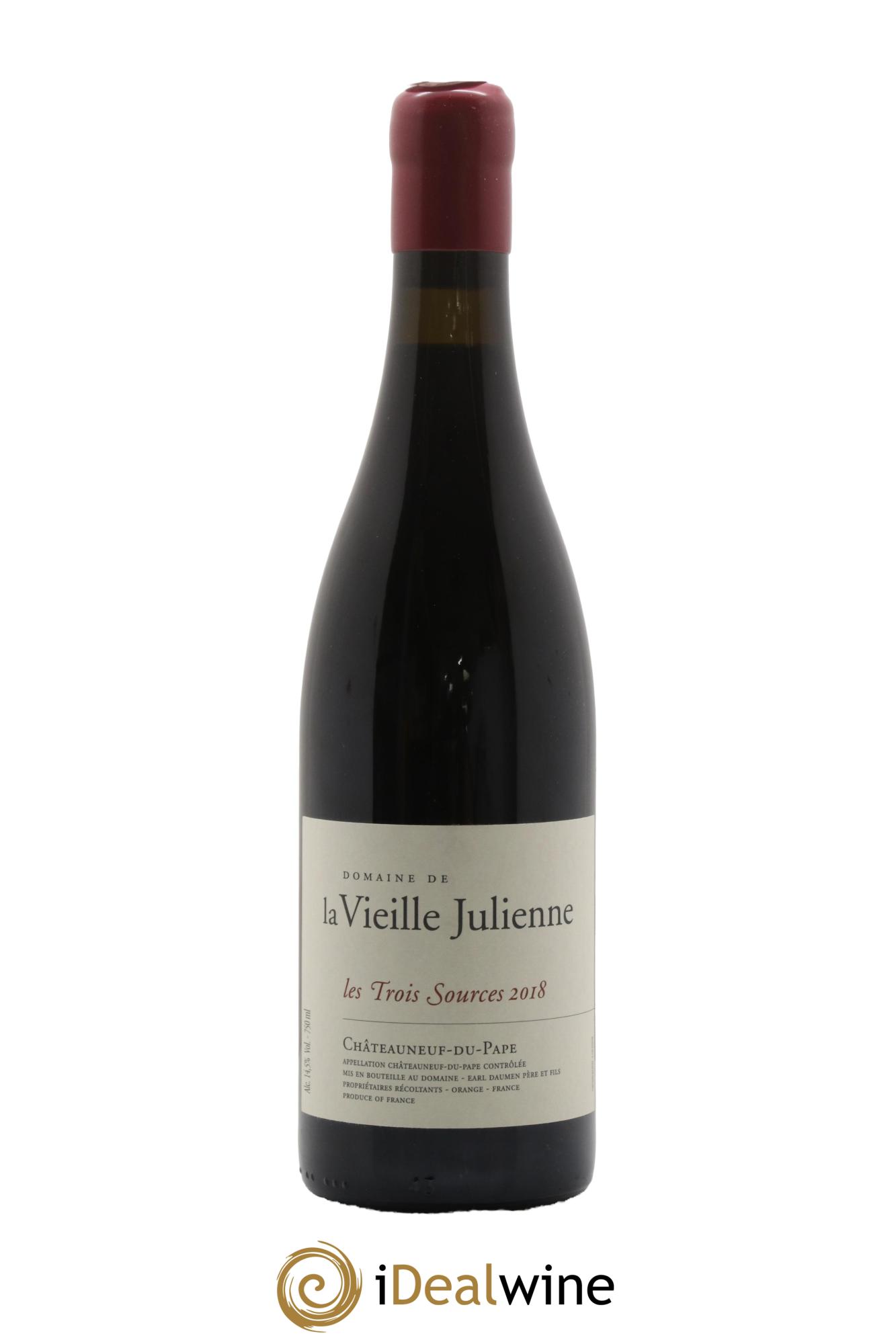 Châteauneuf-du-Pape Vieille Julienne (Domaine de la) Les Trois Sources Jean-Paul Daumen 2018 - Lot de 1 bouteille - 0