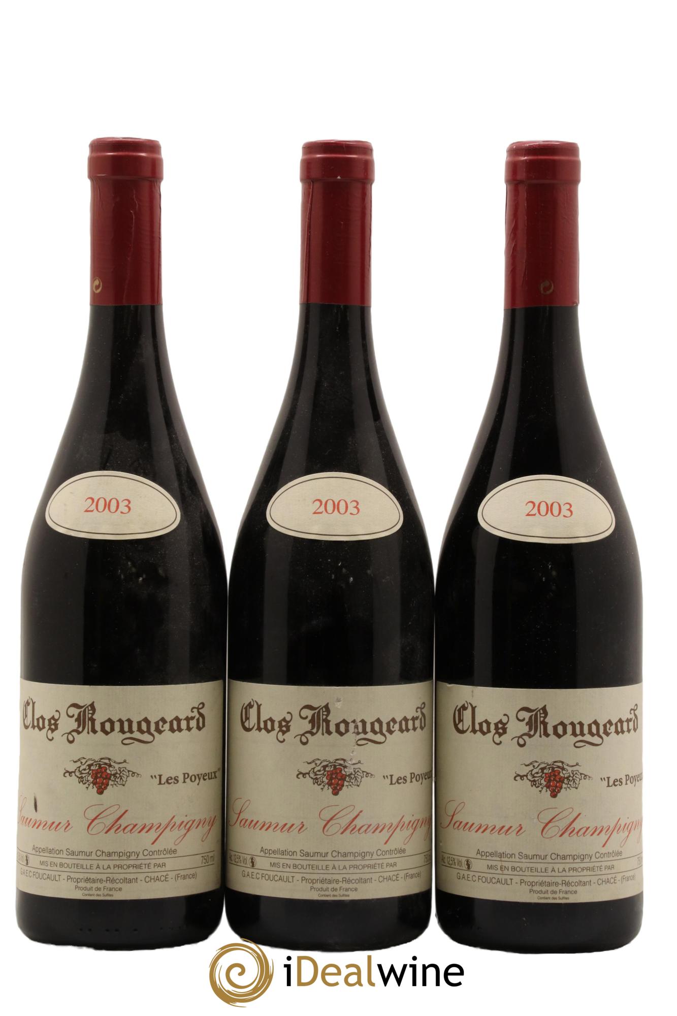 Saumur-Champigny Les Poyeux Clos Rougeard 2003 - Lot de 3 bouteilles - 0