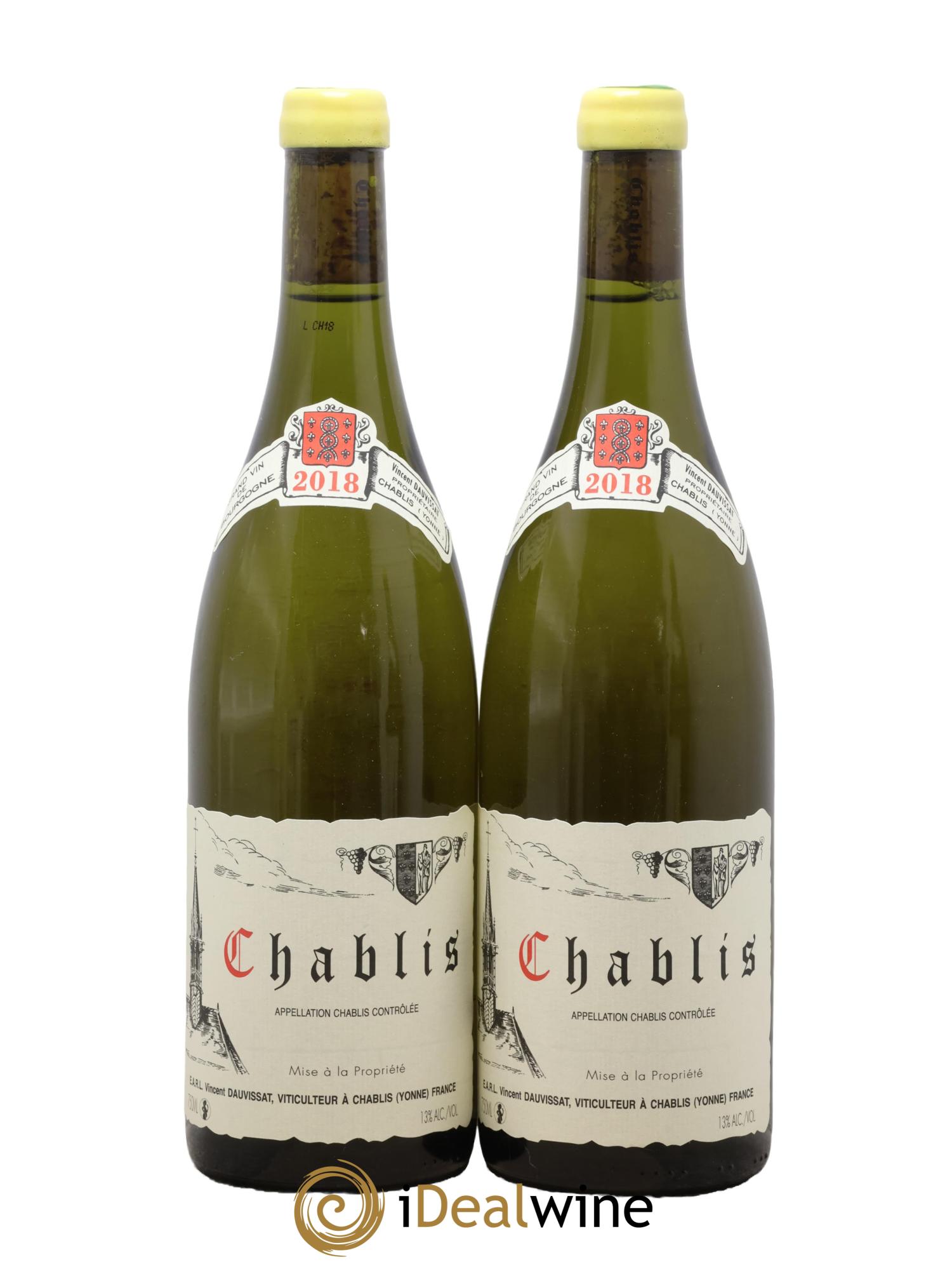 Chablis Vincent Dauvissat (Domaine) 2018 - Lot of 2 bottles - 0