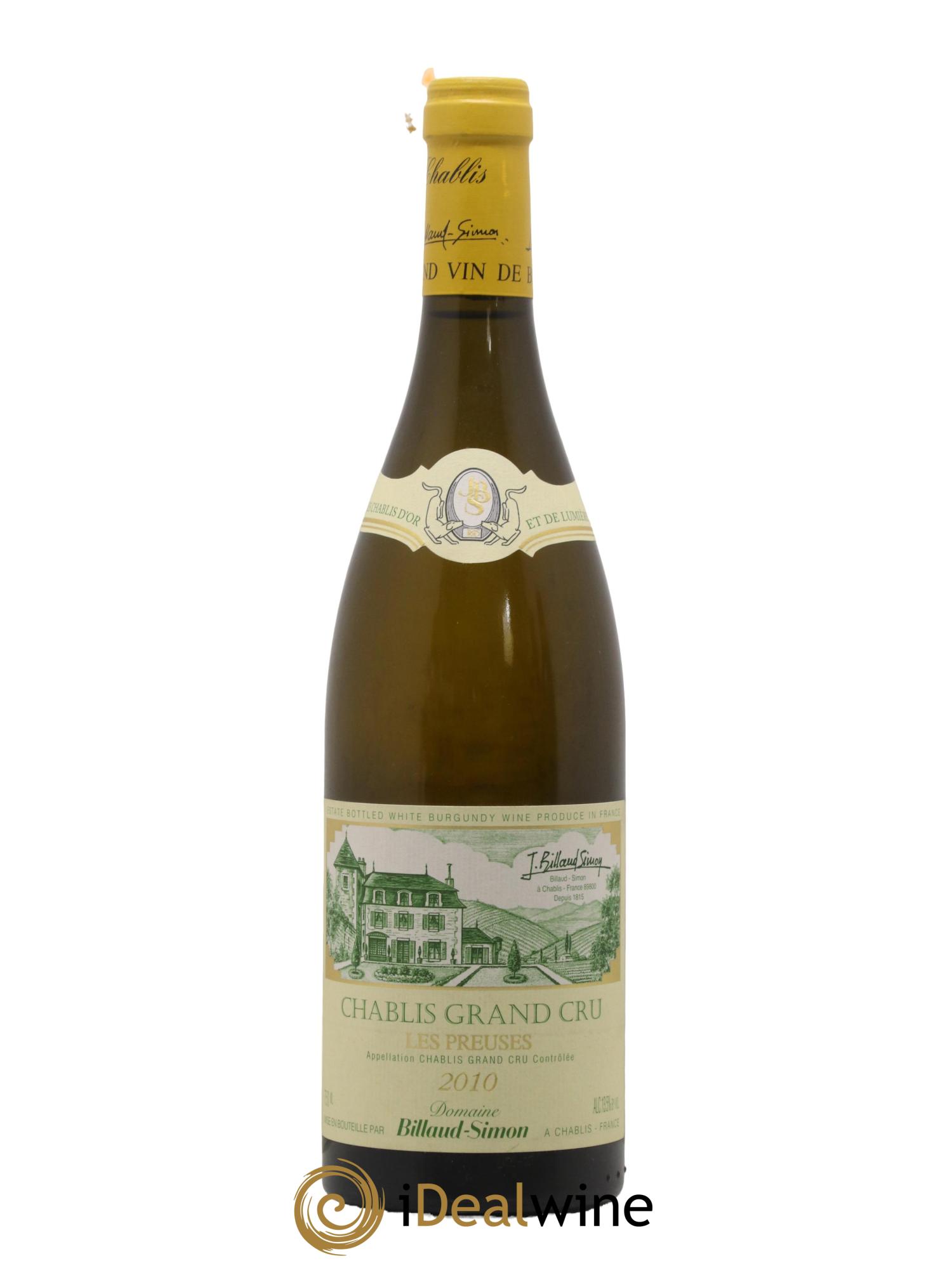 Chablis Grand Cru Les Preuses Billaud-Simon (Domaine) 2010 - Lot de 1 bouteille - 0