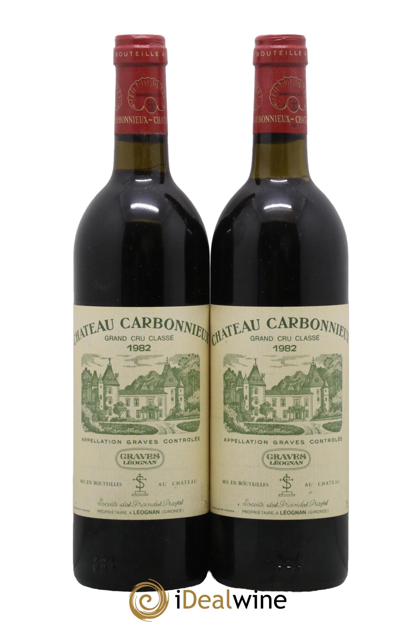 Château Carbonnieux Cru Classé de Graves 1982 - Lot de 2 bouteilles - 0