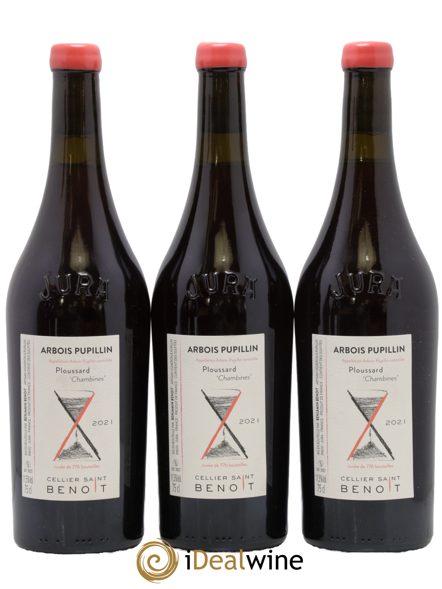 Arbois-Pupillin Ploussard Chambines Cellier Saint Benoît 2021 - Lot de 3 bouteilles - 0