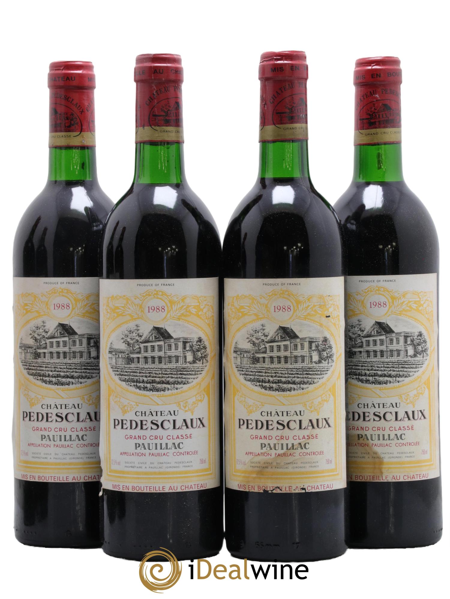 Château Pedesclaux 5ème Grand Cru Classé 1988 - Lot de 4 bouteilles - 0