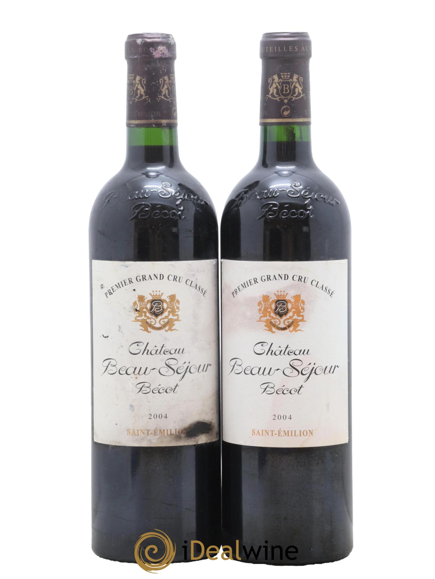 Château Beau-Séjour Bécot 1er Grand Cru Classé B 2004 - Lot de 2 bouteilles - 0