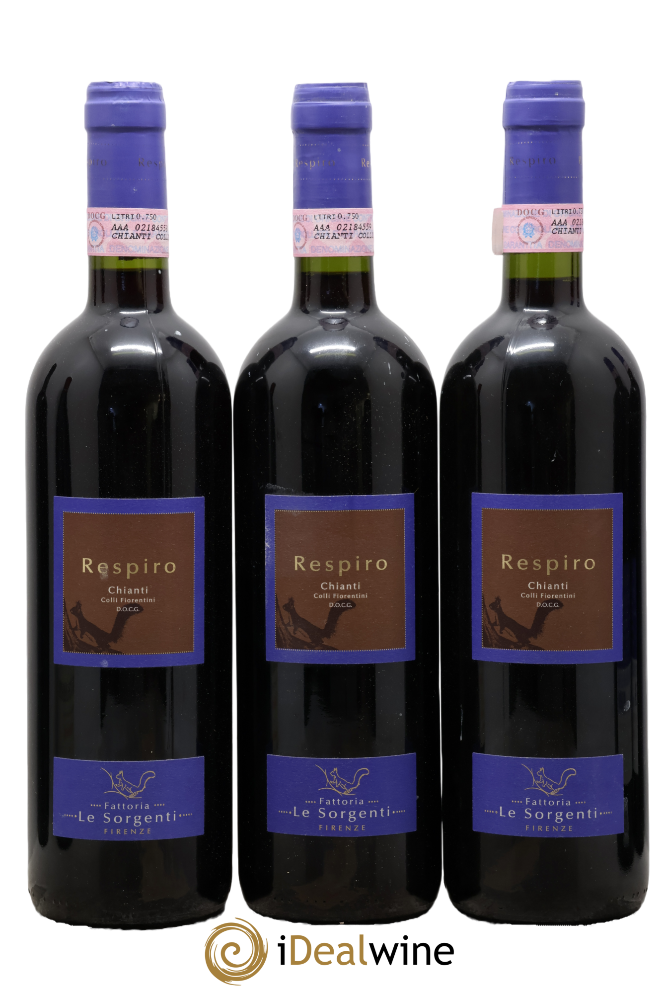 Chianti DOCG Colli Fiorentini Respiro Le Sorgenti 2007 - Lot de 3 bouteilles - 0