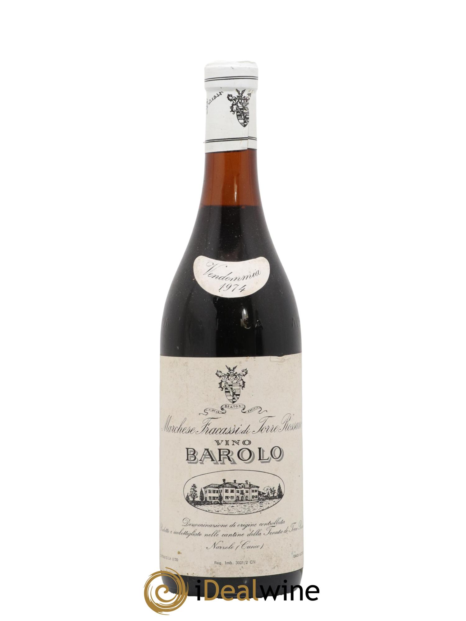 Barolo Marchese Fracassi di Torre Rossano 1974 - Lot de 1 bouteille - 0