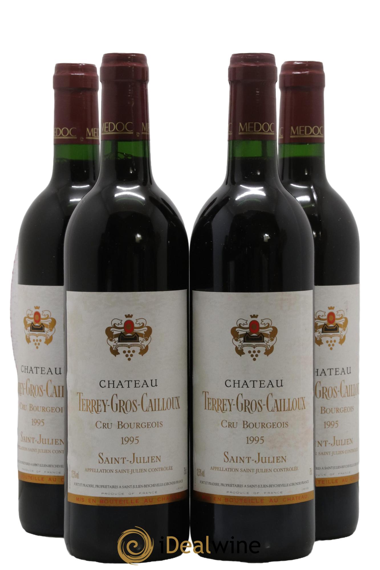Château Terrey Gros Cailloux Cru Bourgeois 1995 - Lot de 4 bouteilles - 0