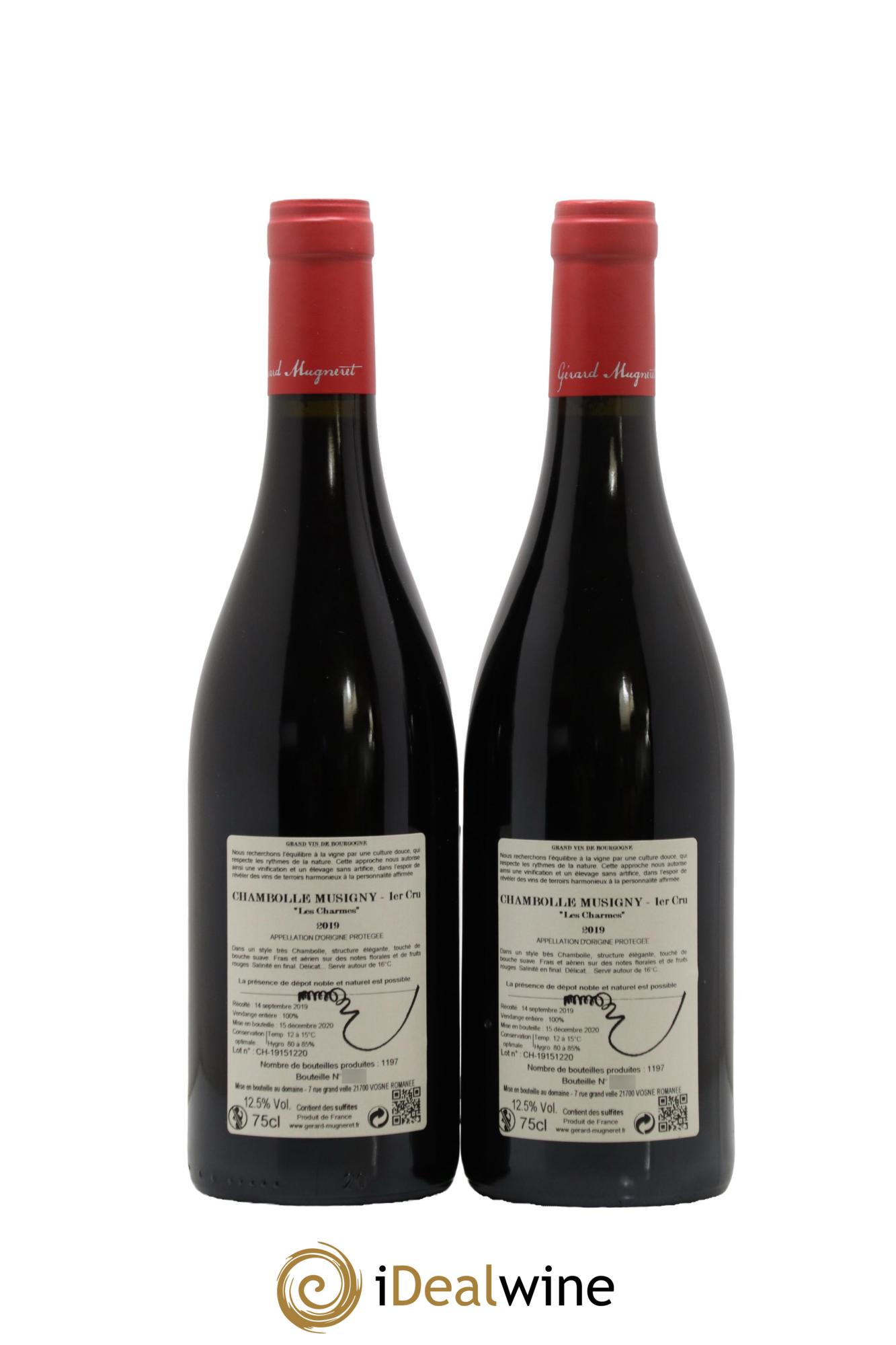 Chambolle-Musigny 1er Cru Les Charmes Gérard Mugneret 2019 - Lotto di 2 bottiglie - 1