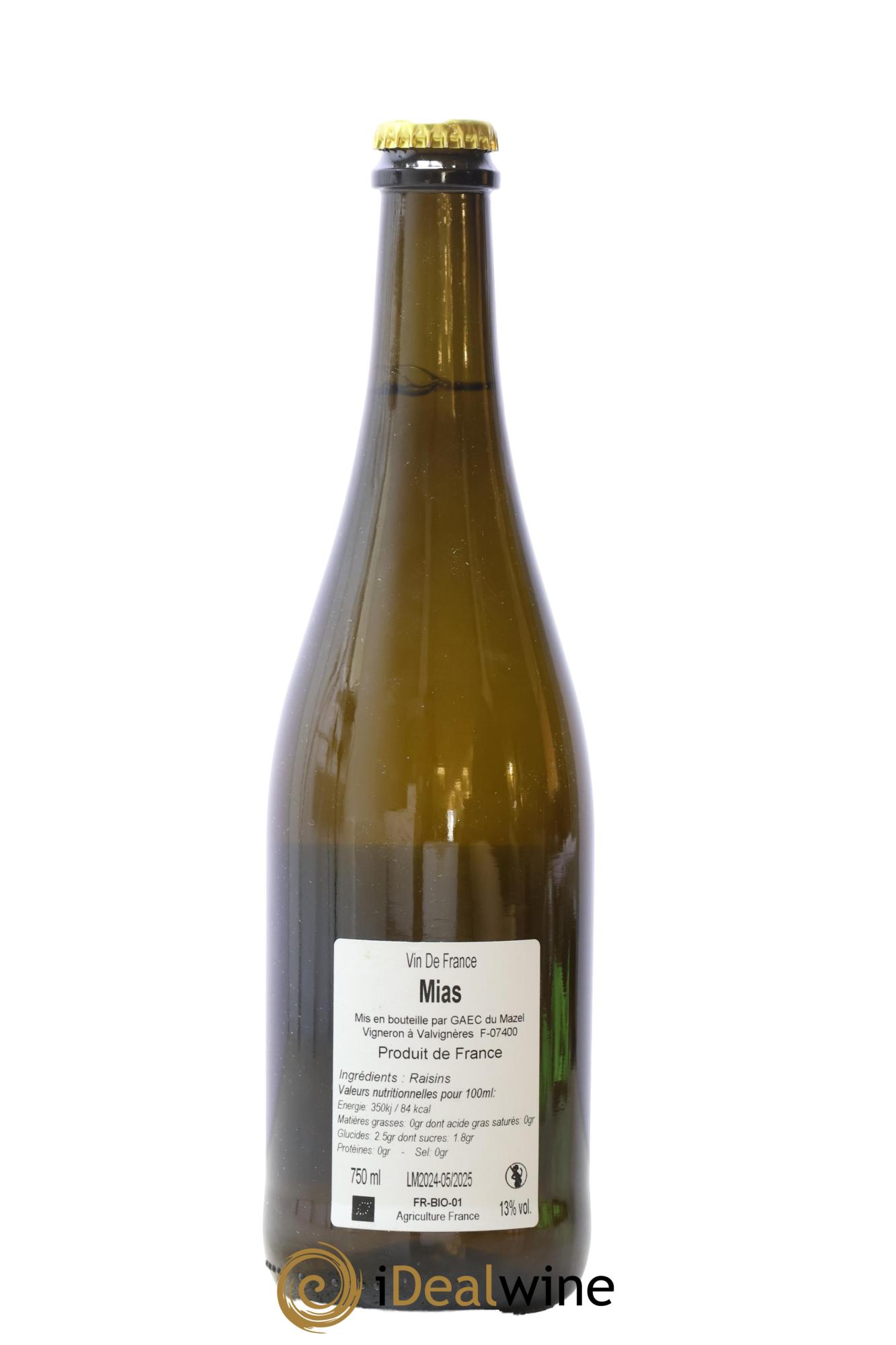 Vin de France Cuvée Mias Domaine le Mazel Jocelyne et Gérald Oustric 2024 - Lot de 1 bouteille - 1