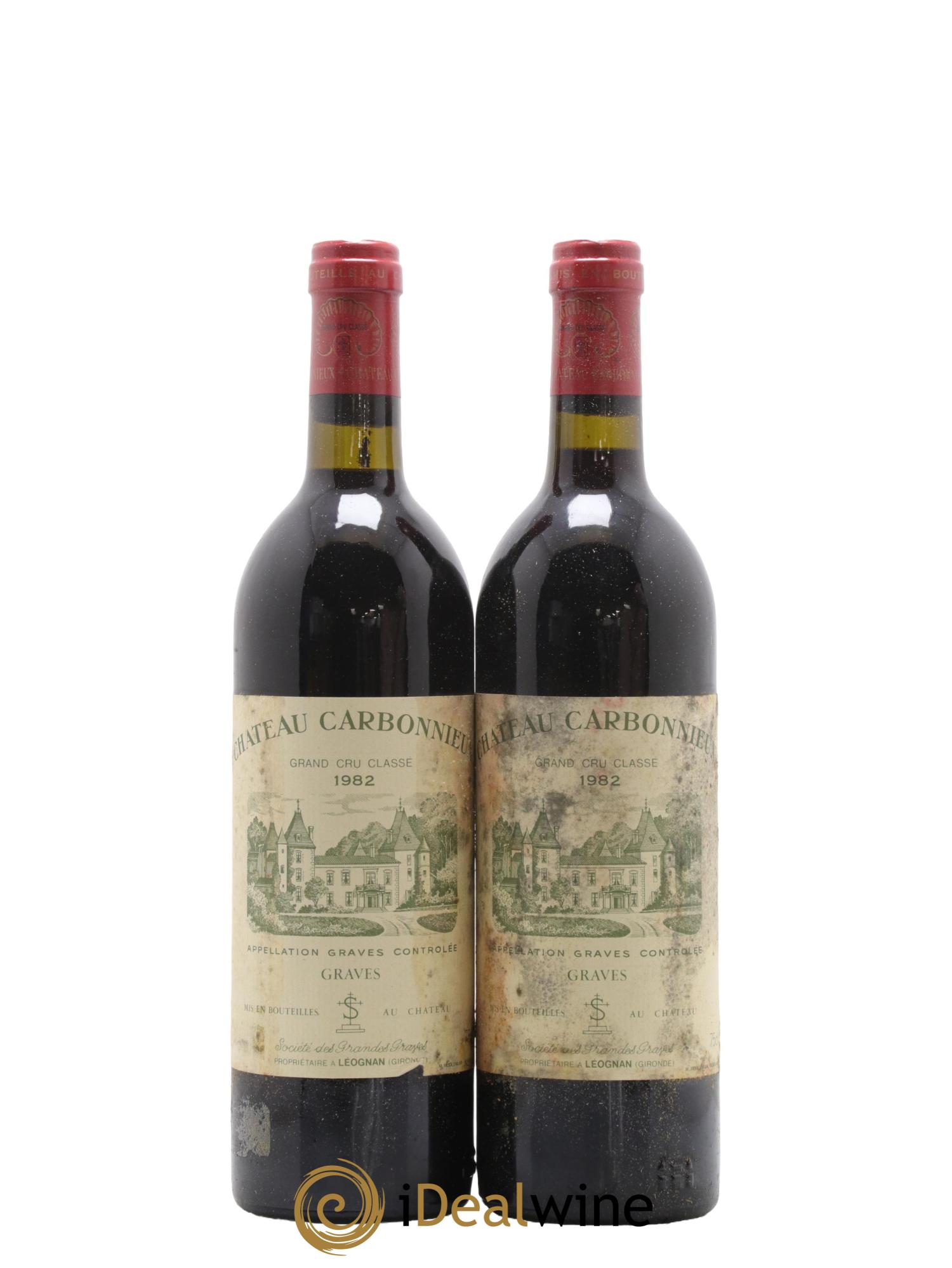 Château Carbonnieux Cru Classé de Graves 1982 - Lot de 2 bouteilles - 0