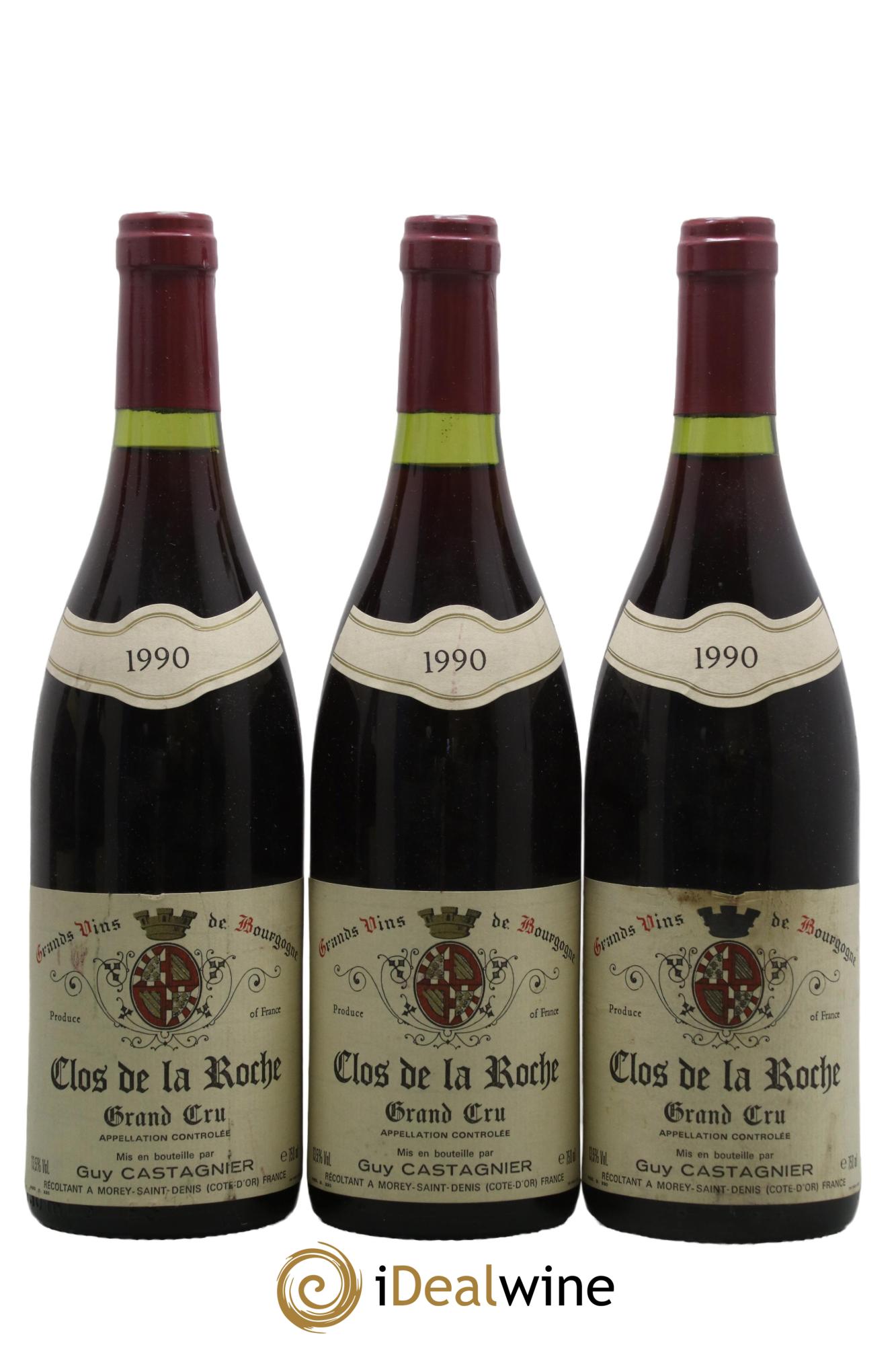 Clos de la Roche Grand Cru Guy Castagnier 1990 - Posten von 3 Flaschen - 0
