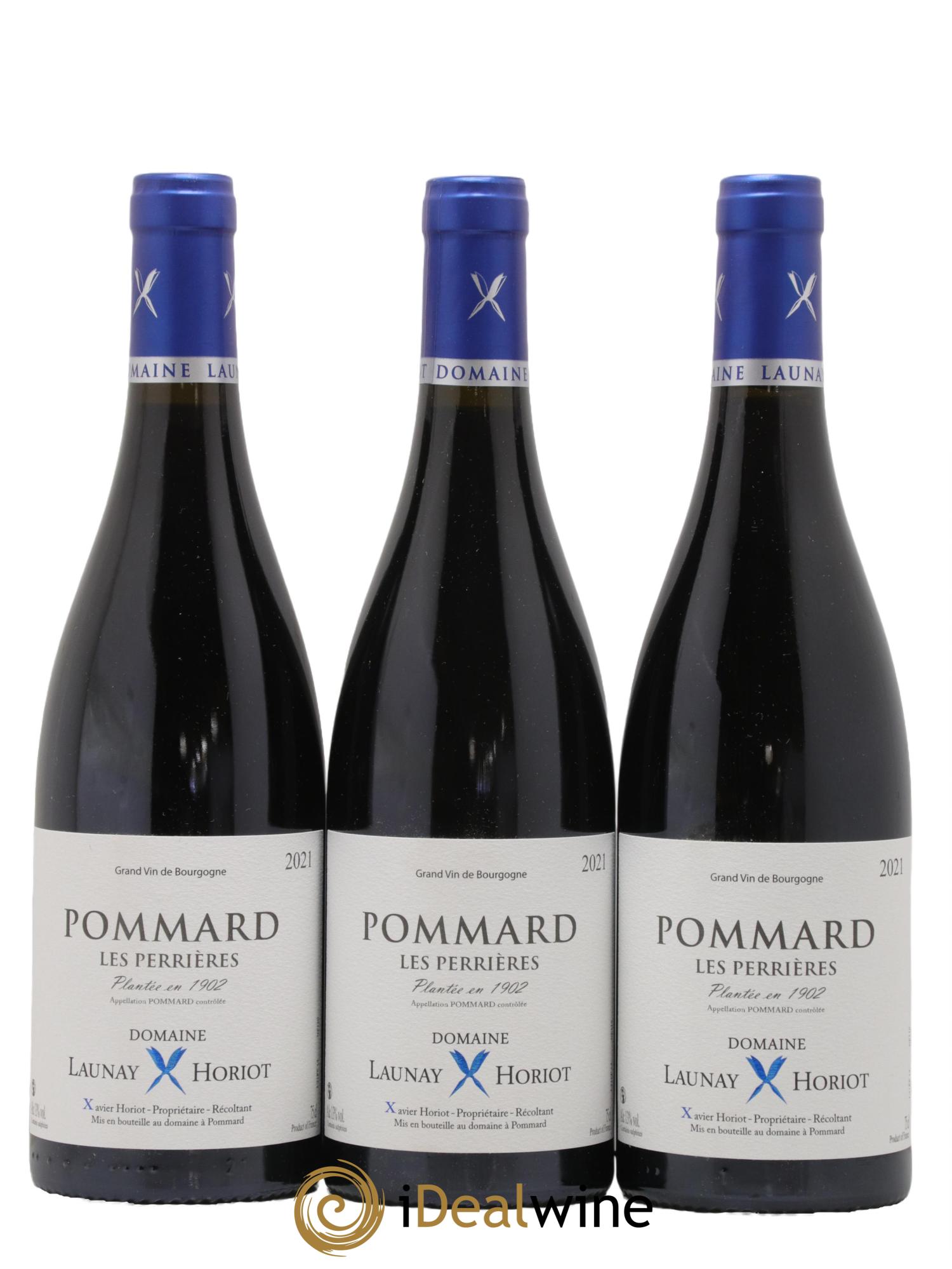 Pommard Les Perrieres Domaine Launay Horiot 2021 - Lot de 3 bouteilles - 0