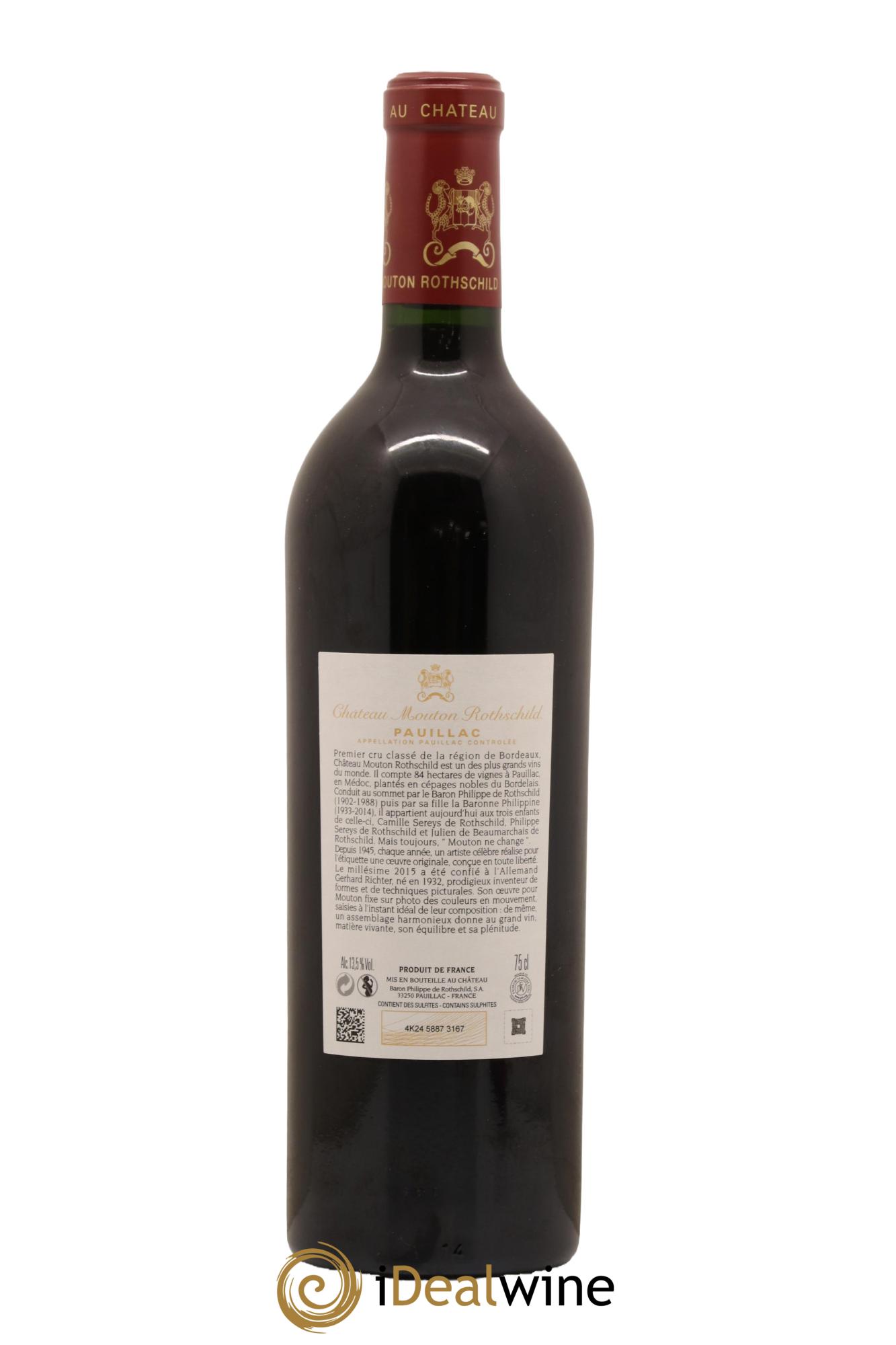 Château Mouton Rothschild 1er Grand Cru Classé 2015 - Lot de 1 bouteille - 1