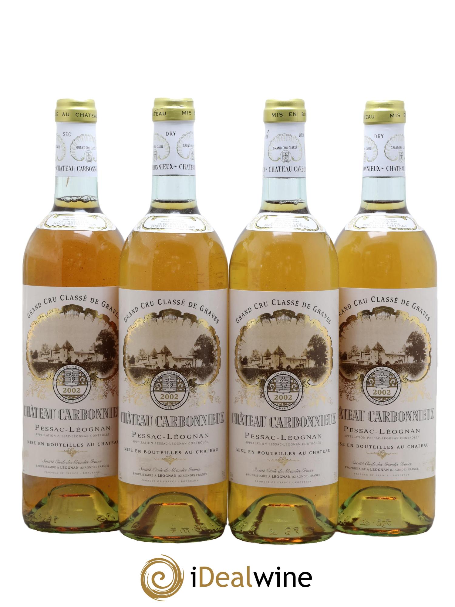 Château Carbonnieux Cru Classé de Graves 2002 - Lot de 4 bouteilles - 0