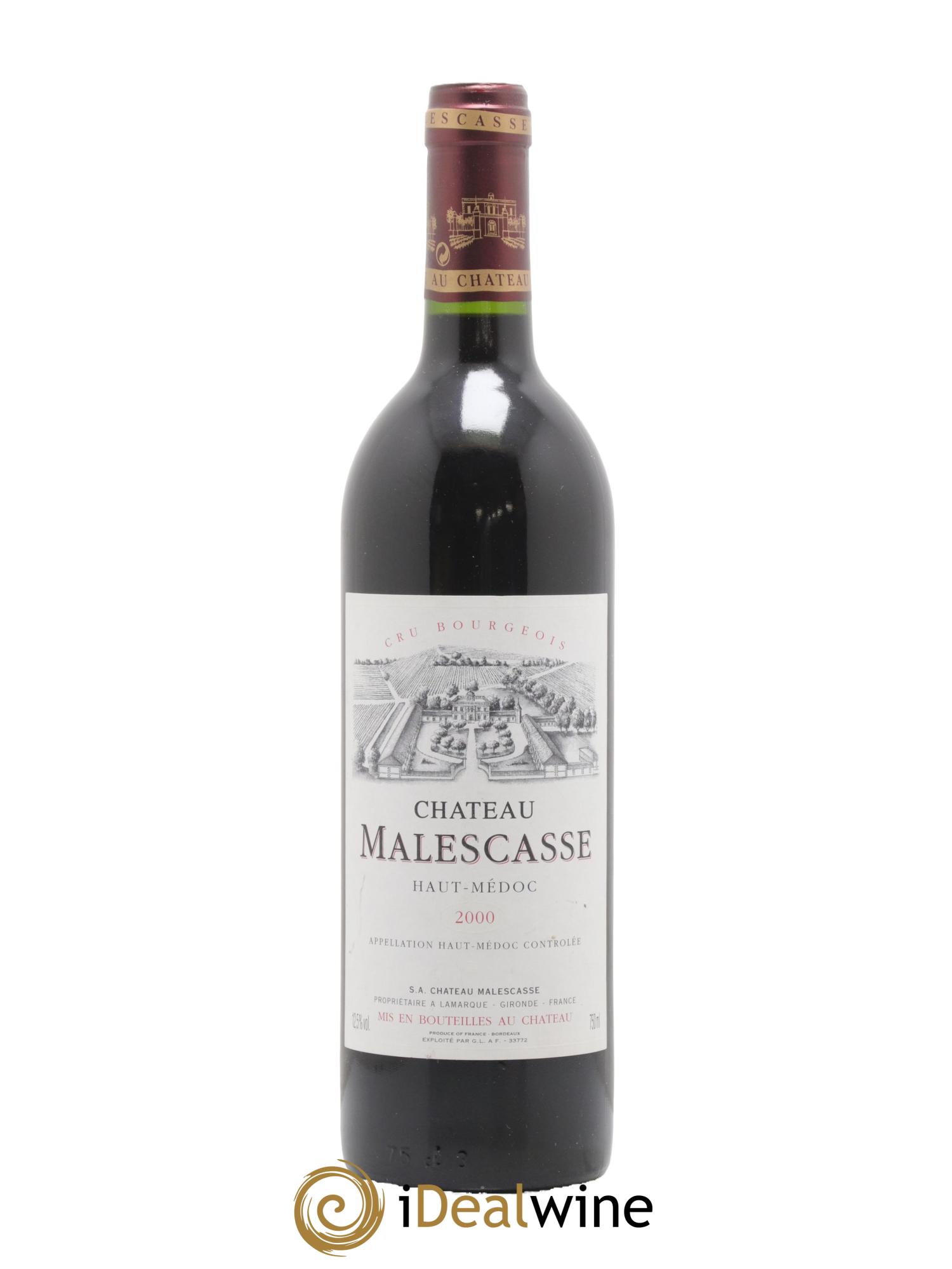 Château Malescasse Cru Bourgeois Exceptionnel 2000 - Lot de 1 bouteille - 0
