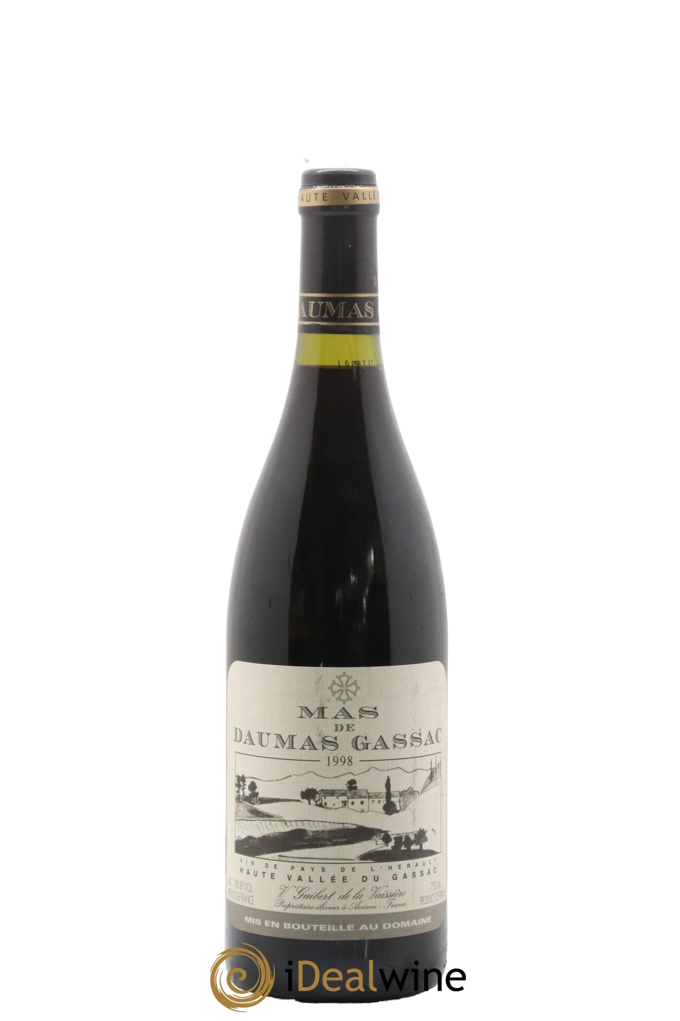 IGP St Guilhem-le-Désert - Cité d'Aniane Mas Daumas Gassac Famille Guibert de La Vaissière 1998 - Lot of 1 bottle - 0